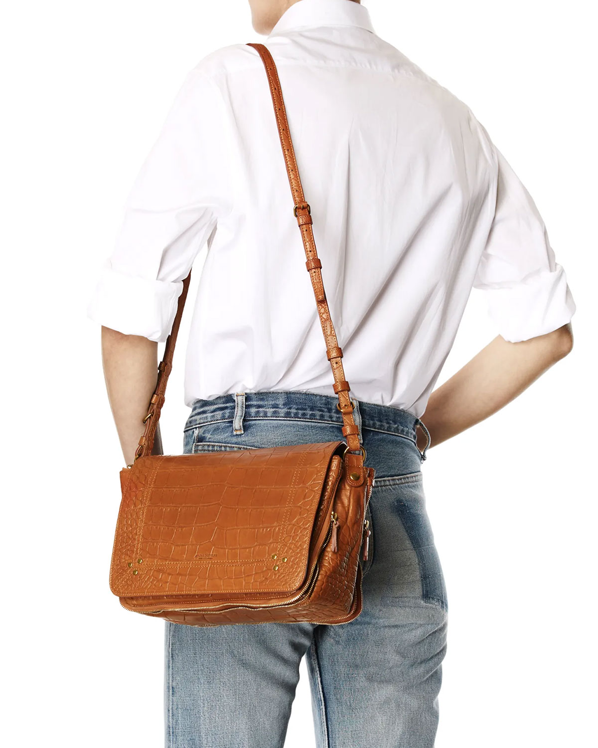 Jérôme Dreyfuss Collection Igor Lambskin - Croco Whisky