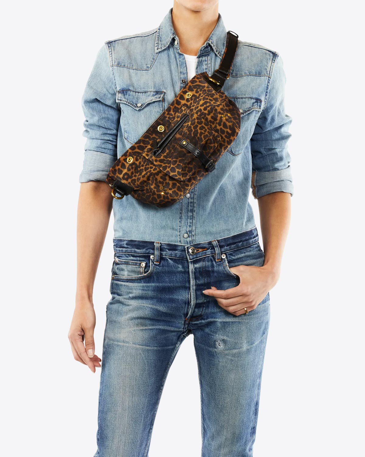 Sac Jerome Dreyfuss  Billy Banane L&eacute;opard Chamois 