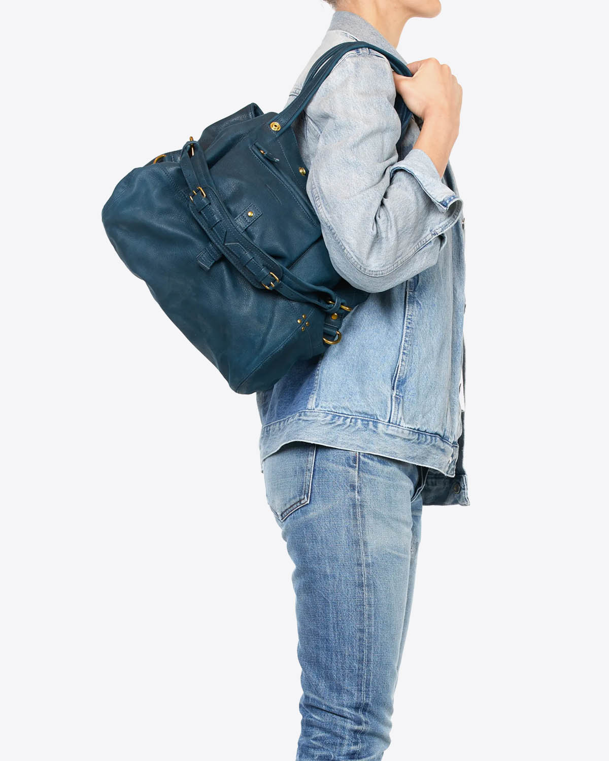 Jérôme Dreyfuss Sac Billy M Chèvre Noircie Night Blue