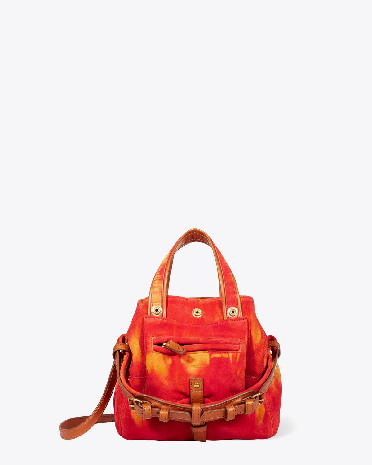 Jérôme Dreyfuss Sac Billy Nano Croûte Velours Tie Dye Orange