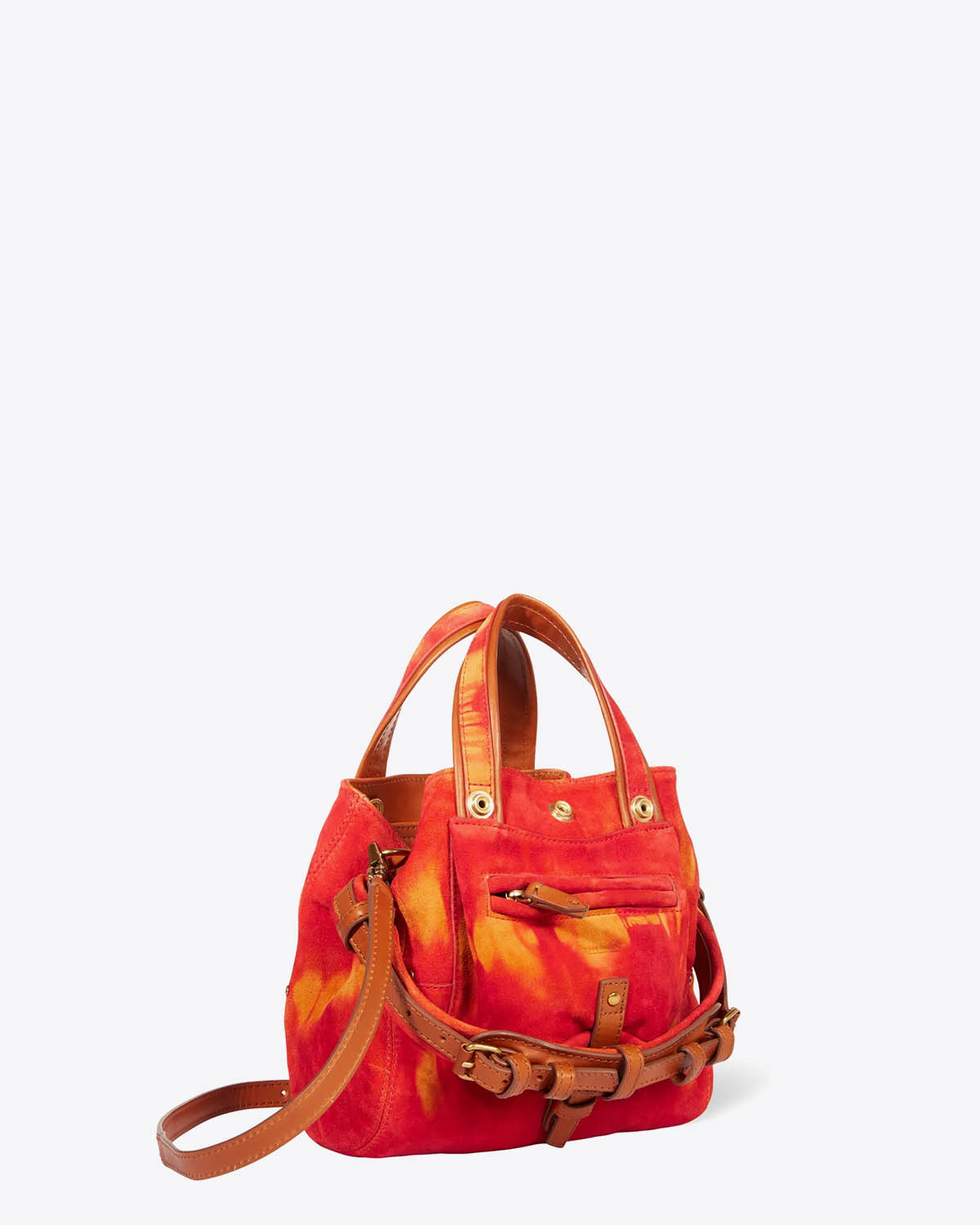 Jérôme Dreyfuss Sac Billy Nano Croûte Velours Tie Dye Orange