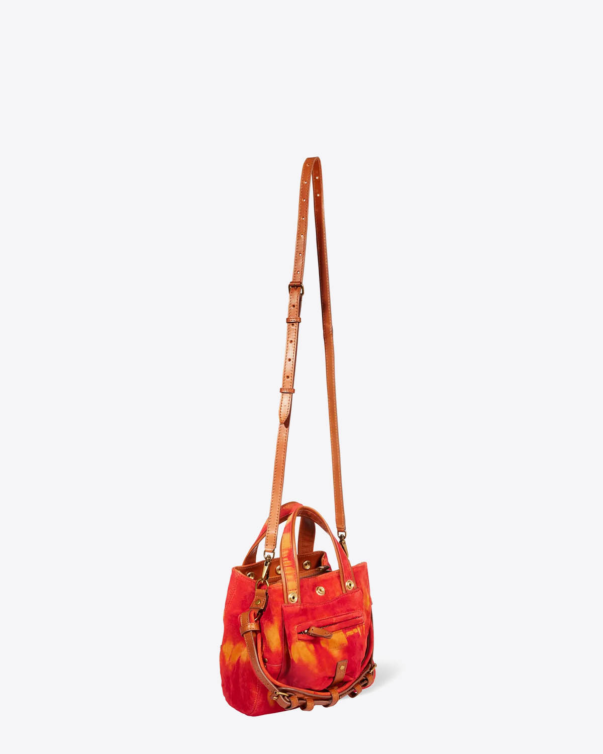 Jérôme Dreyfuss Sac Billy Nano Croûte Velours Tie Dye Orange