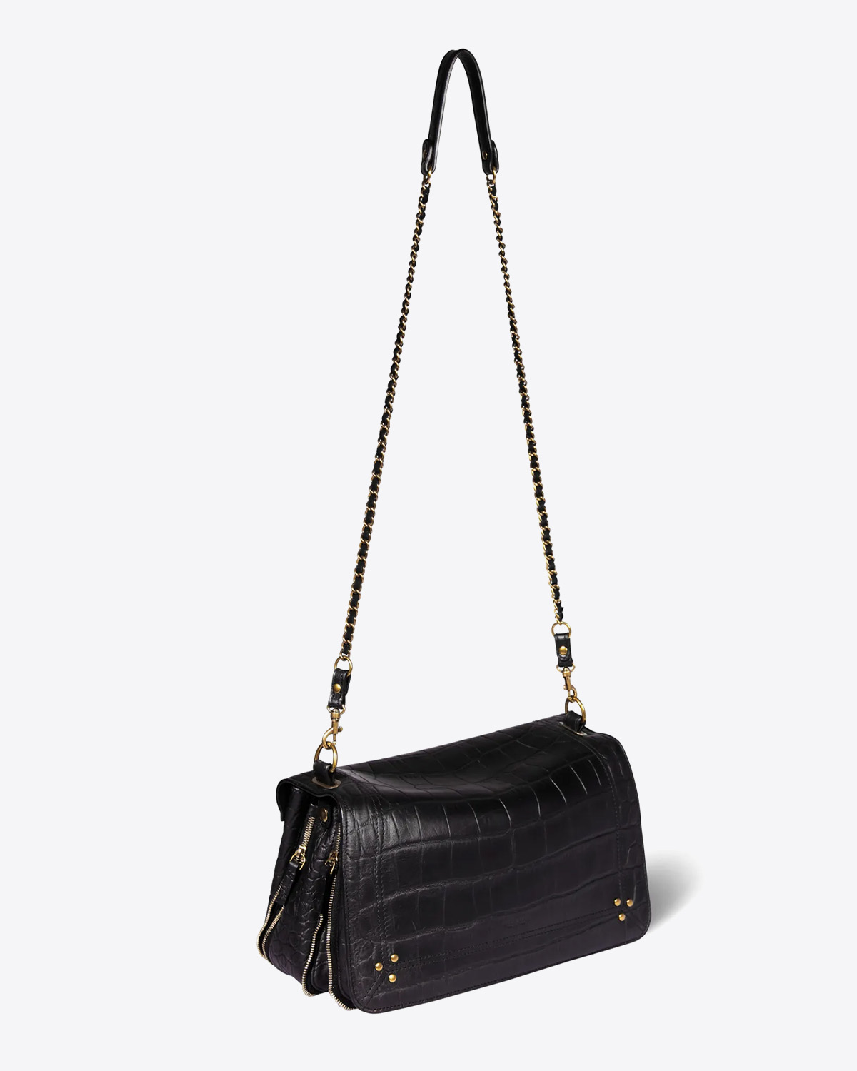 Image du produit J&eacute;r&ocirc;me Dreyfuss Sac Bobi L &ndash; Cuir Vachette Croco Noir