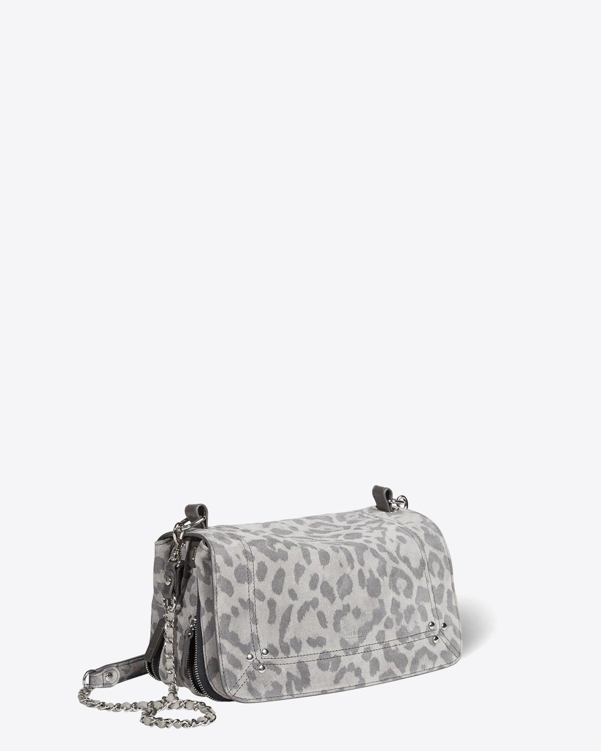 Jérôme Dreyfuss Sac Bobi – Split Suede Léopard Gris