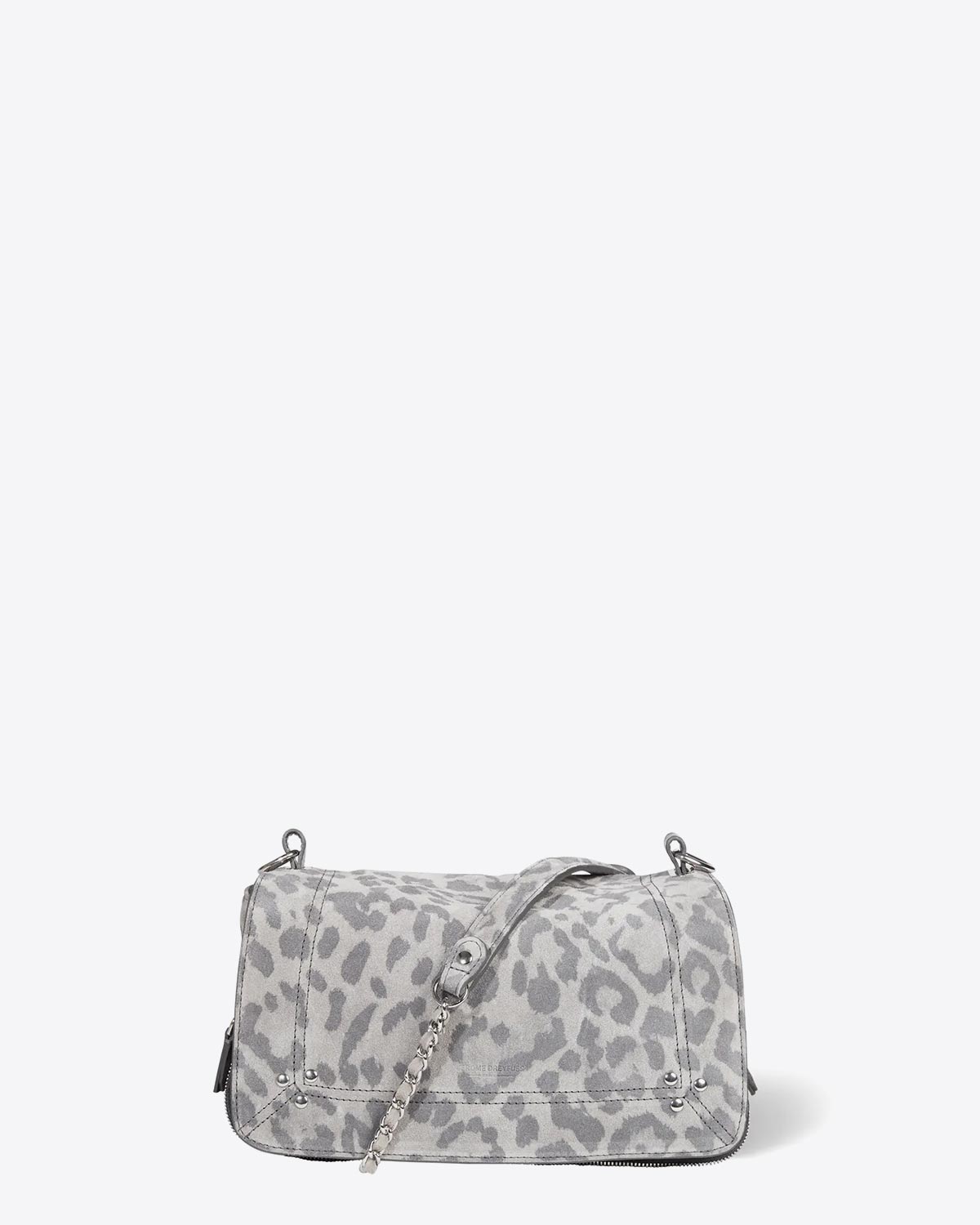 Jérôme Dreyfuss Sac Bobi – Split Suede Léopard Gris