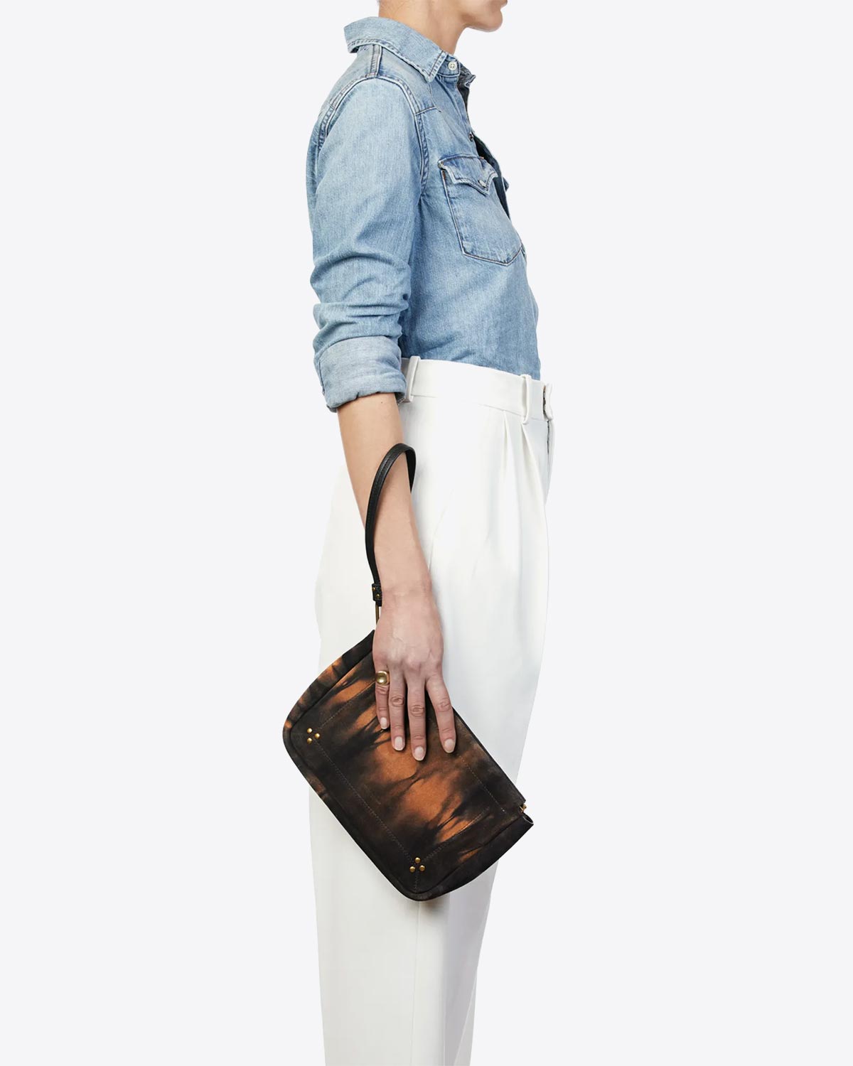 Pochette Clap L Split Suede Tie Dye Corail Jérôme Dreyfuss