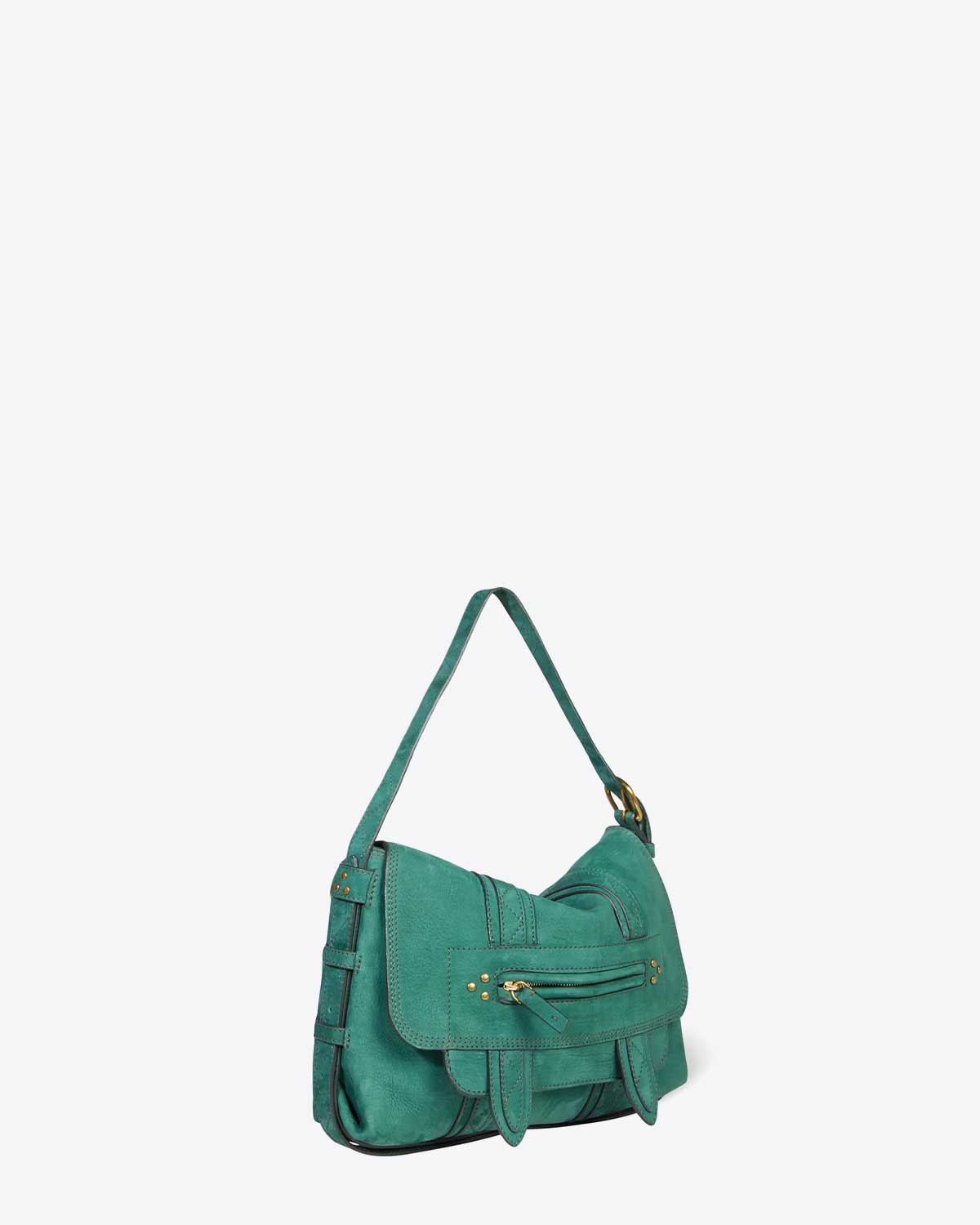 Sac Joe S en cuir croco emeraude Jérôme Dreyfuss 