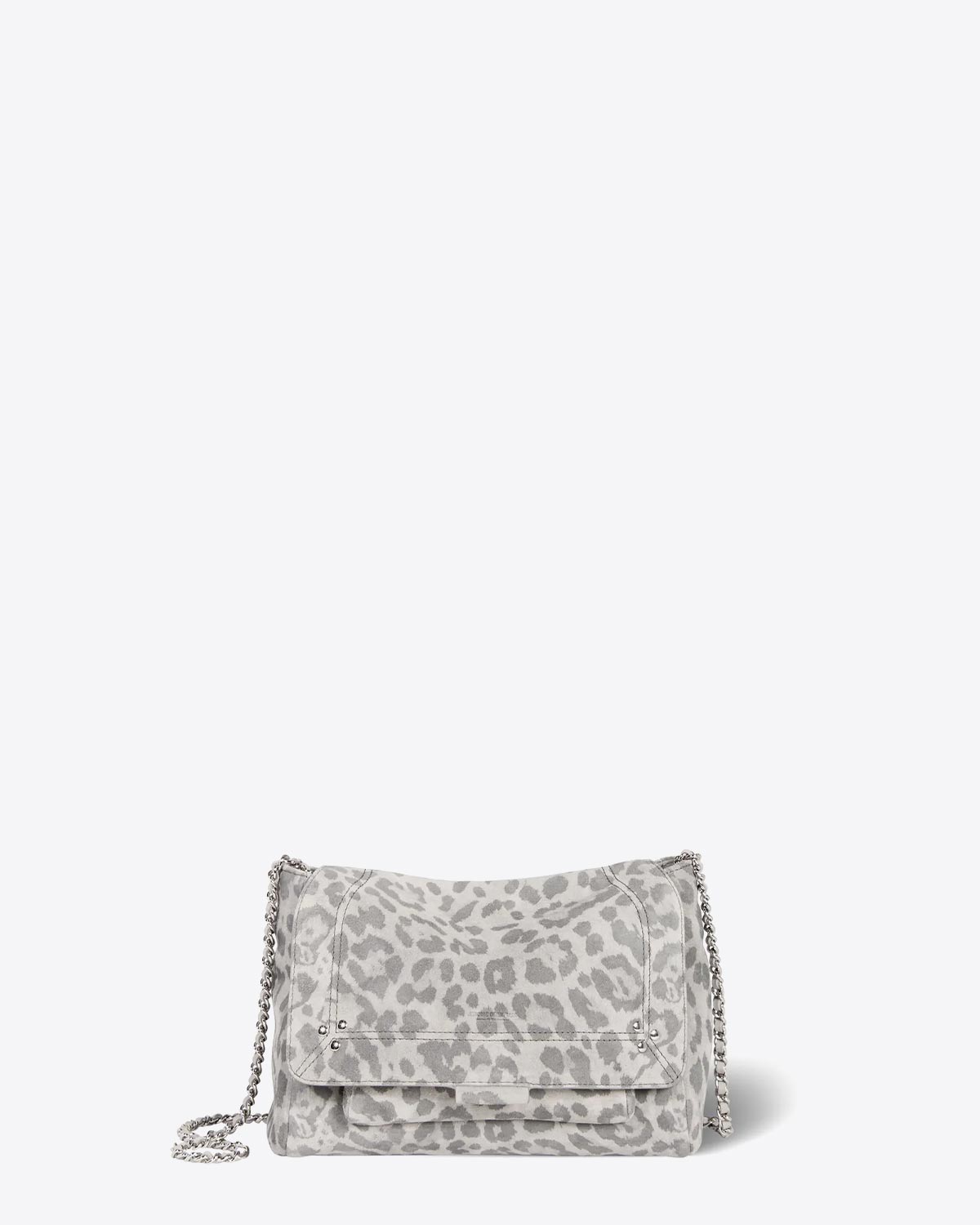 Sac Jérôme Dreyfuss Lulu M Split Suede Léopard Gris
