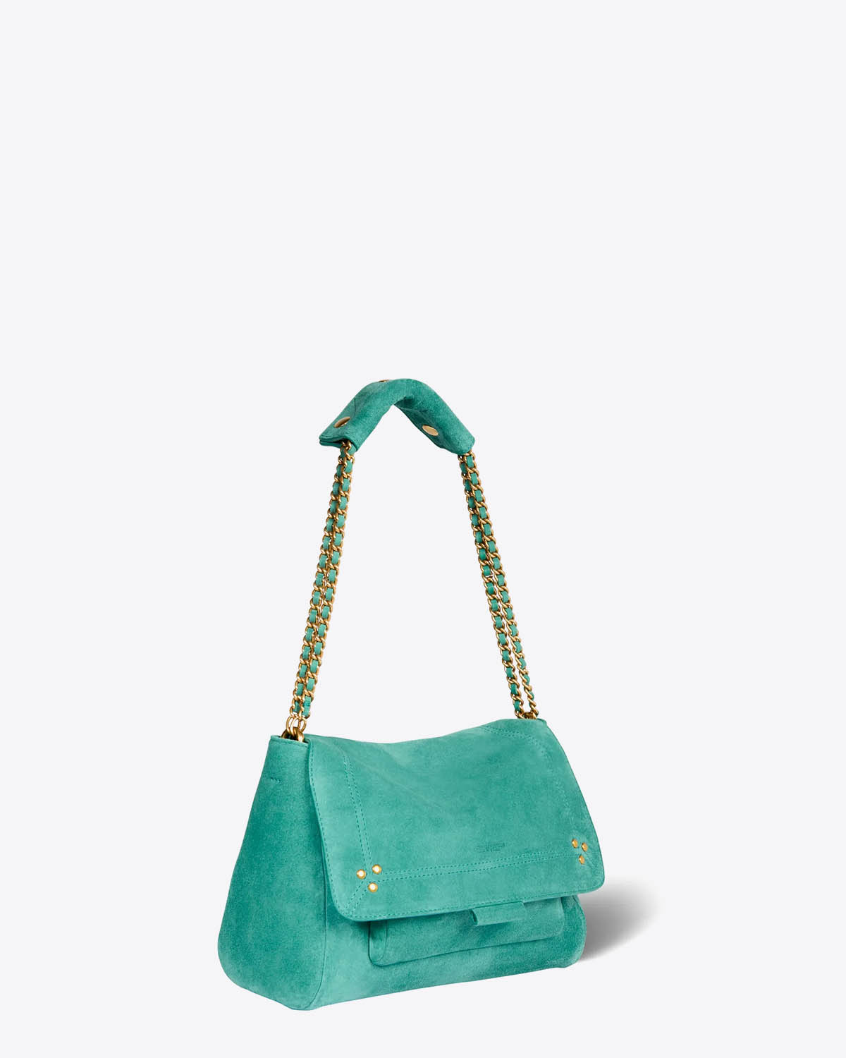 Jérôme Dreyfuss Sac Lulu M Croûte Velours Cactus