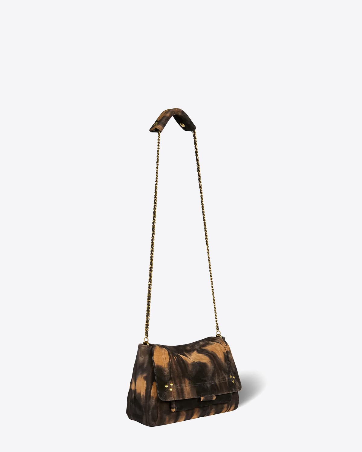 Sac Jérôme Dreyfuss Lulu M Split Suede Tie & Dye Corail
