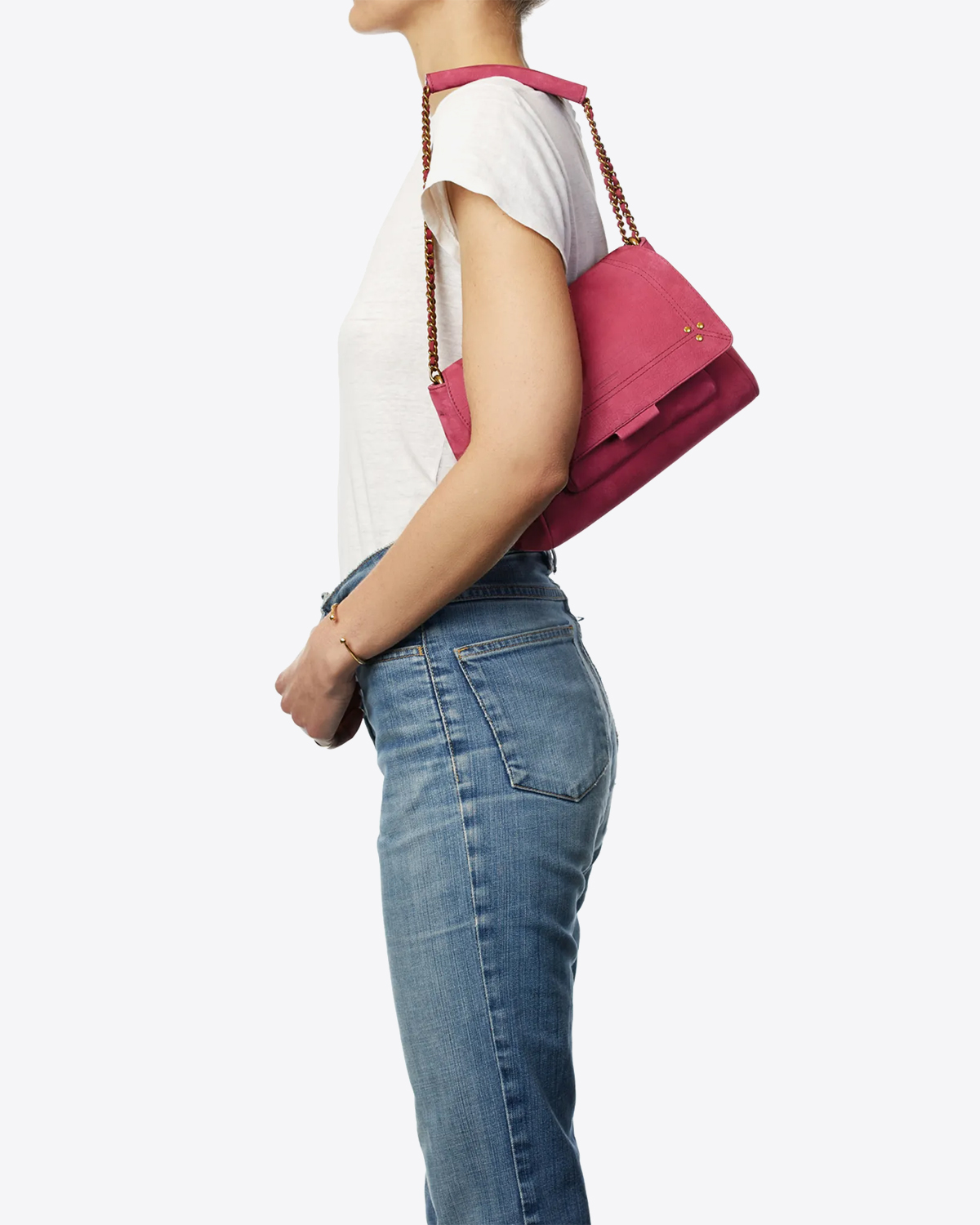 Sac Lulu M Bullskin Croco Framboise  Jérôme Dreyfuss