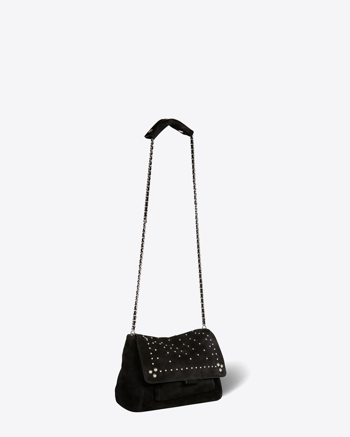 Jérôme Dreyfuss Sac Lulu M Split Suede Taos Silver
