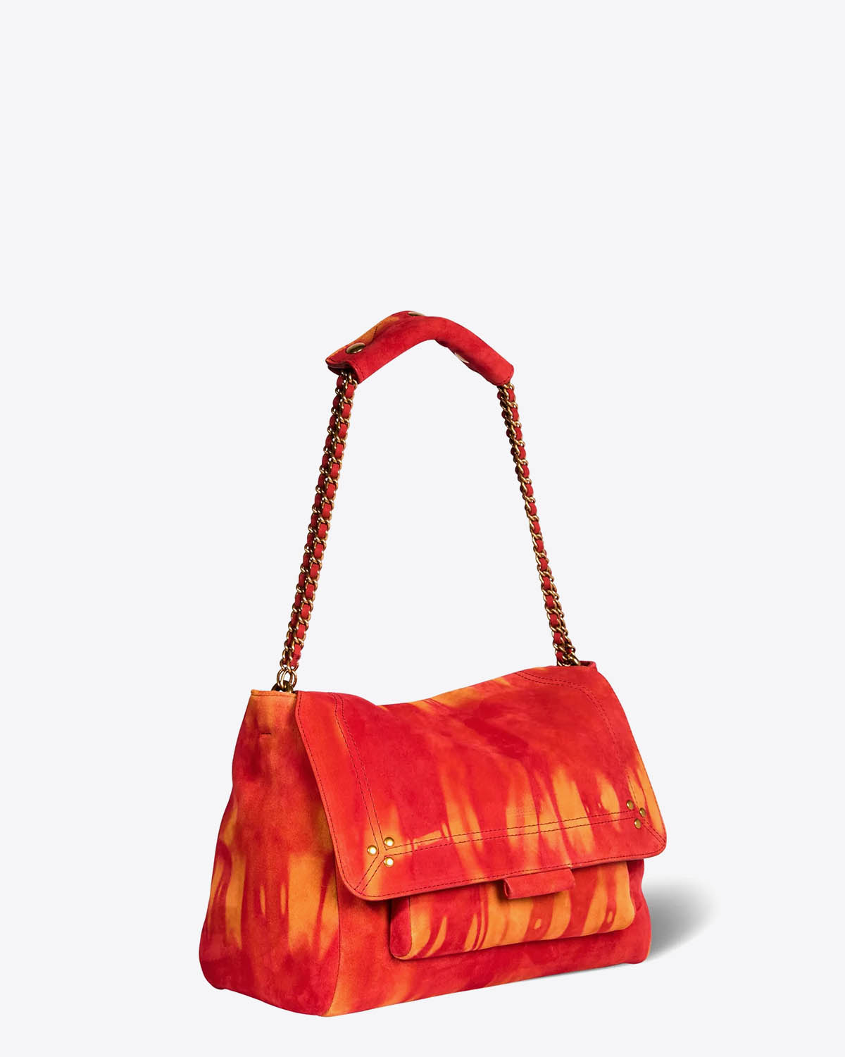 Jérôme Dreyfuss Sac Lulu L Croûte Velours Tie Dye Orange