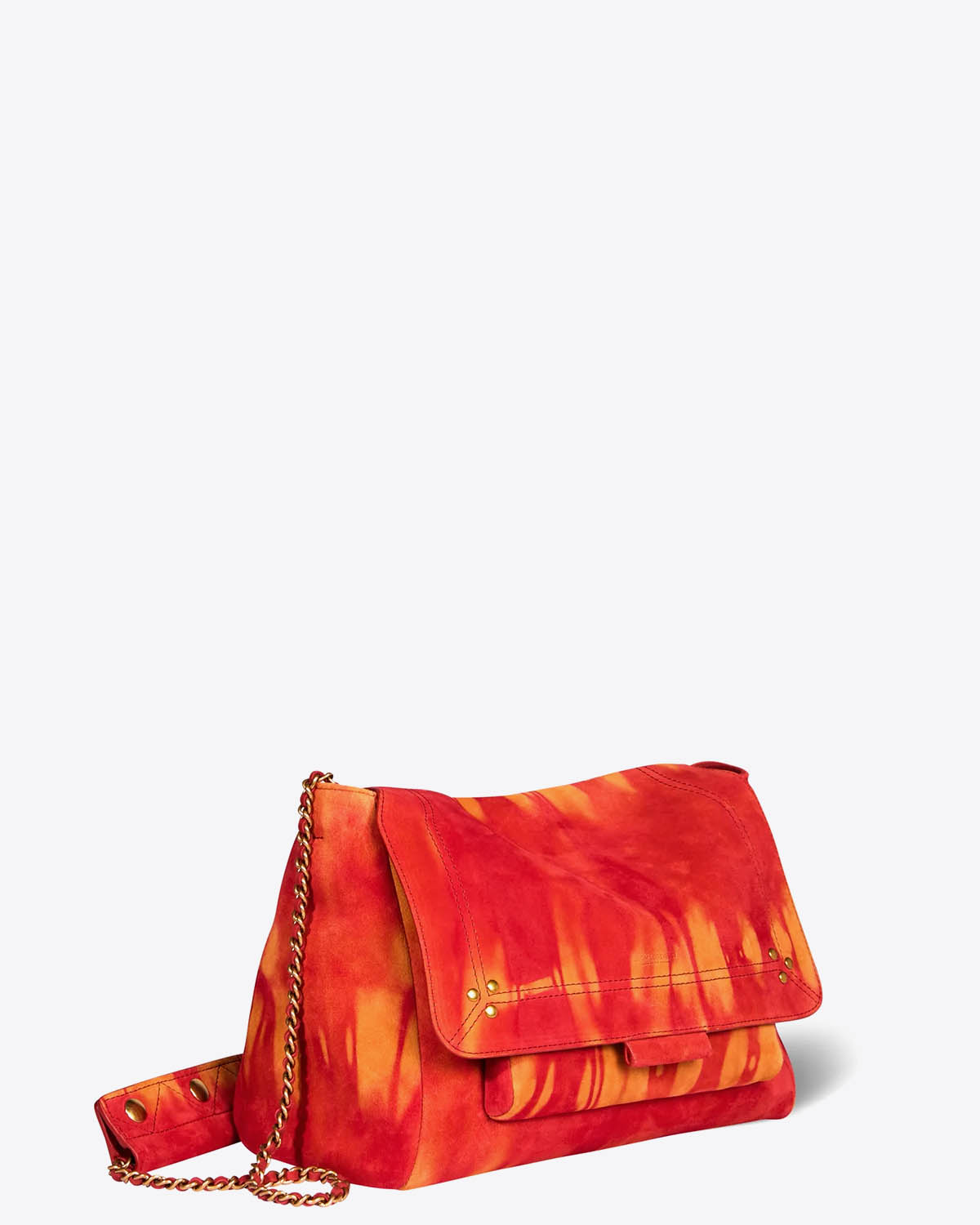 Jérôme Dreyfuss Sac Lulu L Croûte Velours Tie Dye Orange