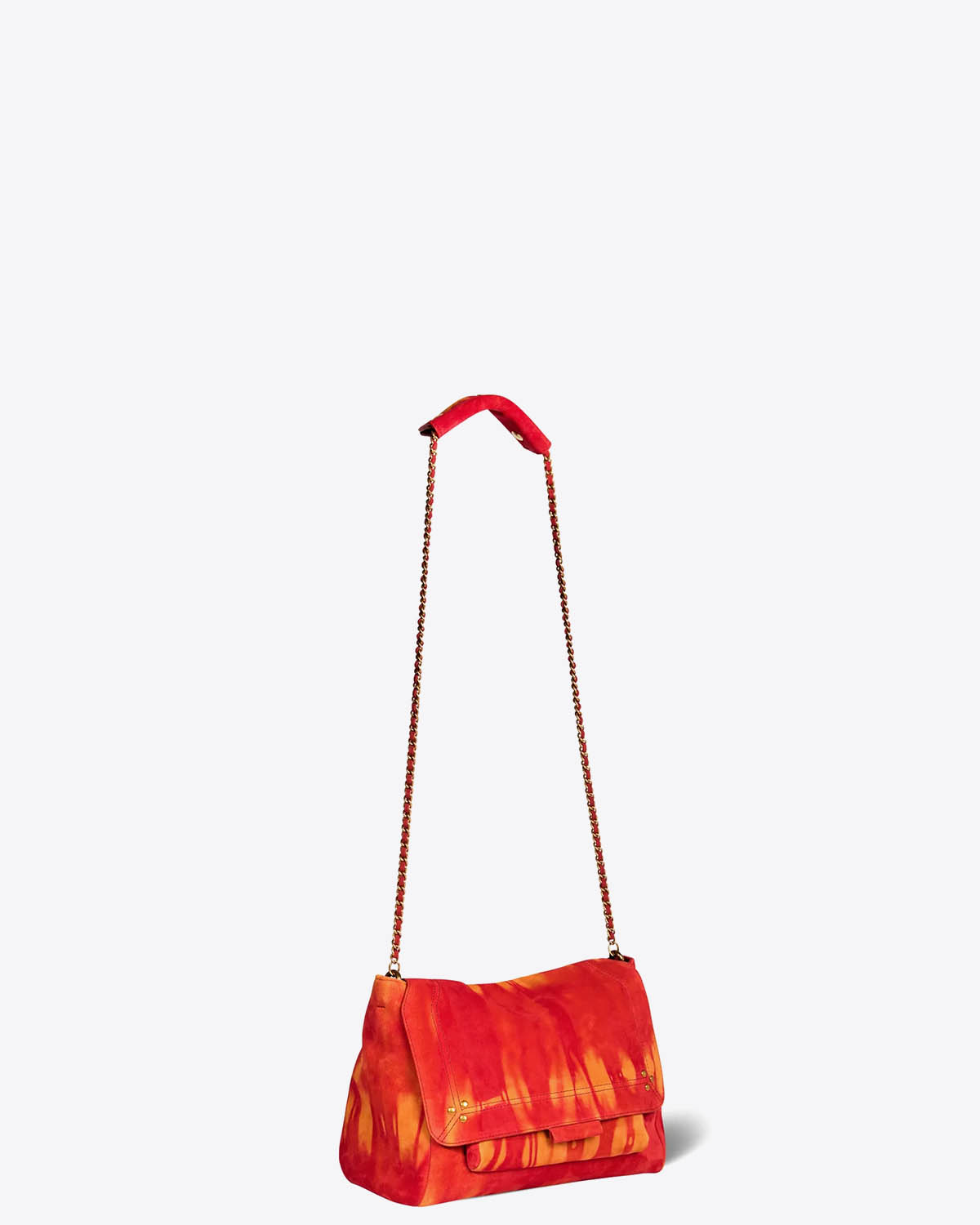 Jérôme Dreyfuss Sac Lulu L Croûte Velours Tie Dye Orange