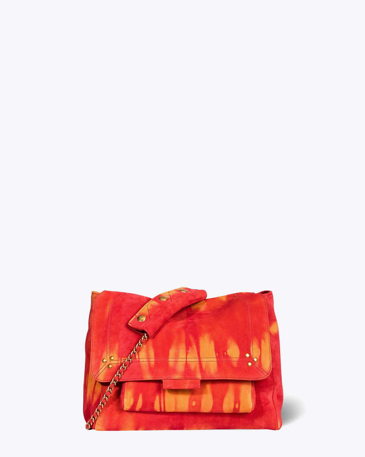 Jérôme Dreyfuss Sac Lulu L Croûte Velours Tie Dye Orange