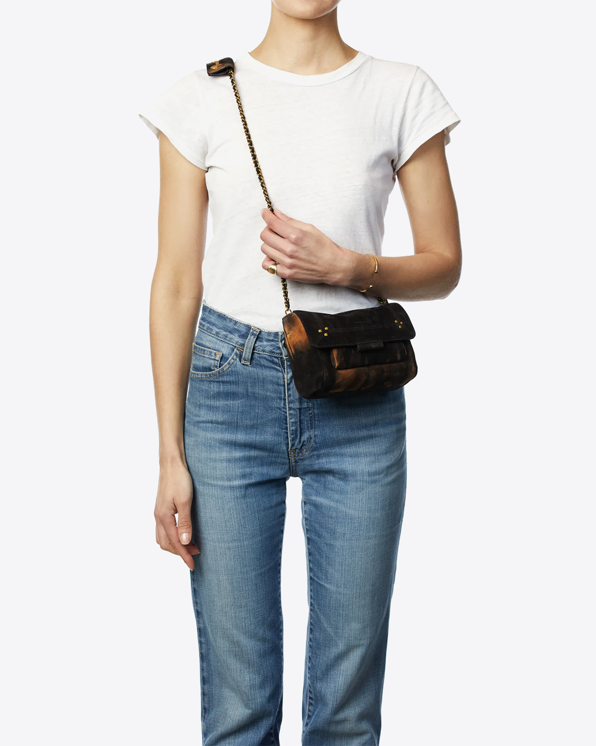 Jérôme Dreyfuss Sac Lulu S Split Suede Tie & Dye Corail
