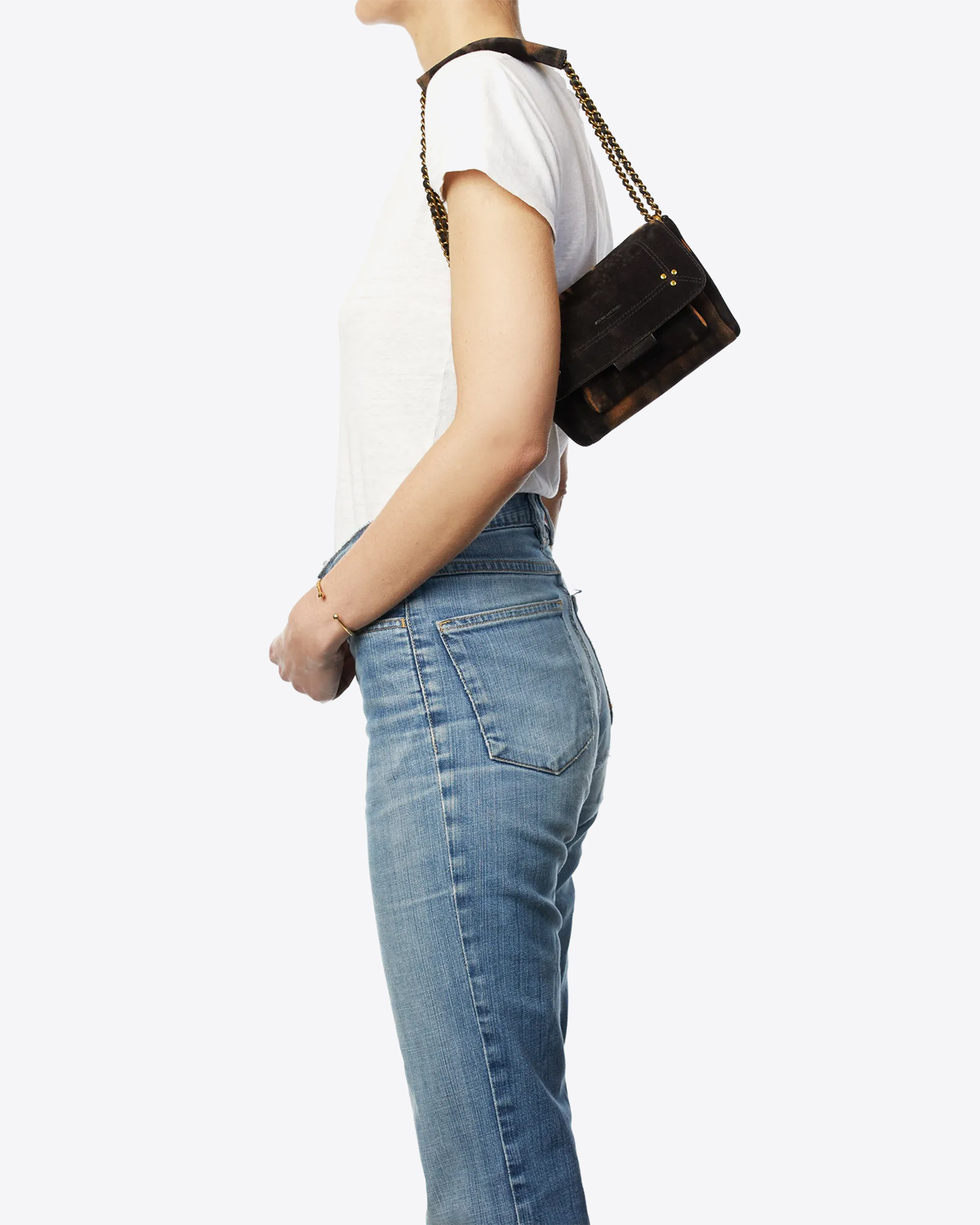 Jérôme Dreyfuss Sac Lulu S Split Suede Tie & Dye Corail