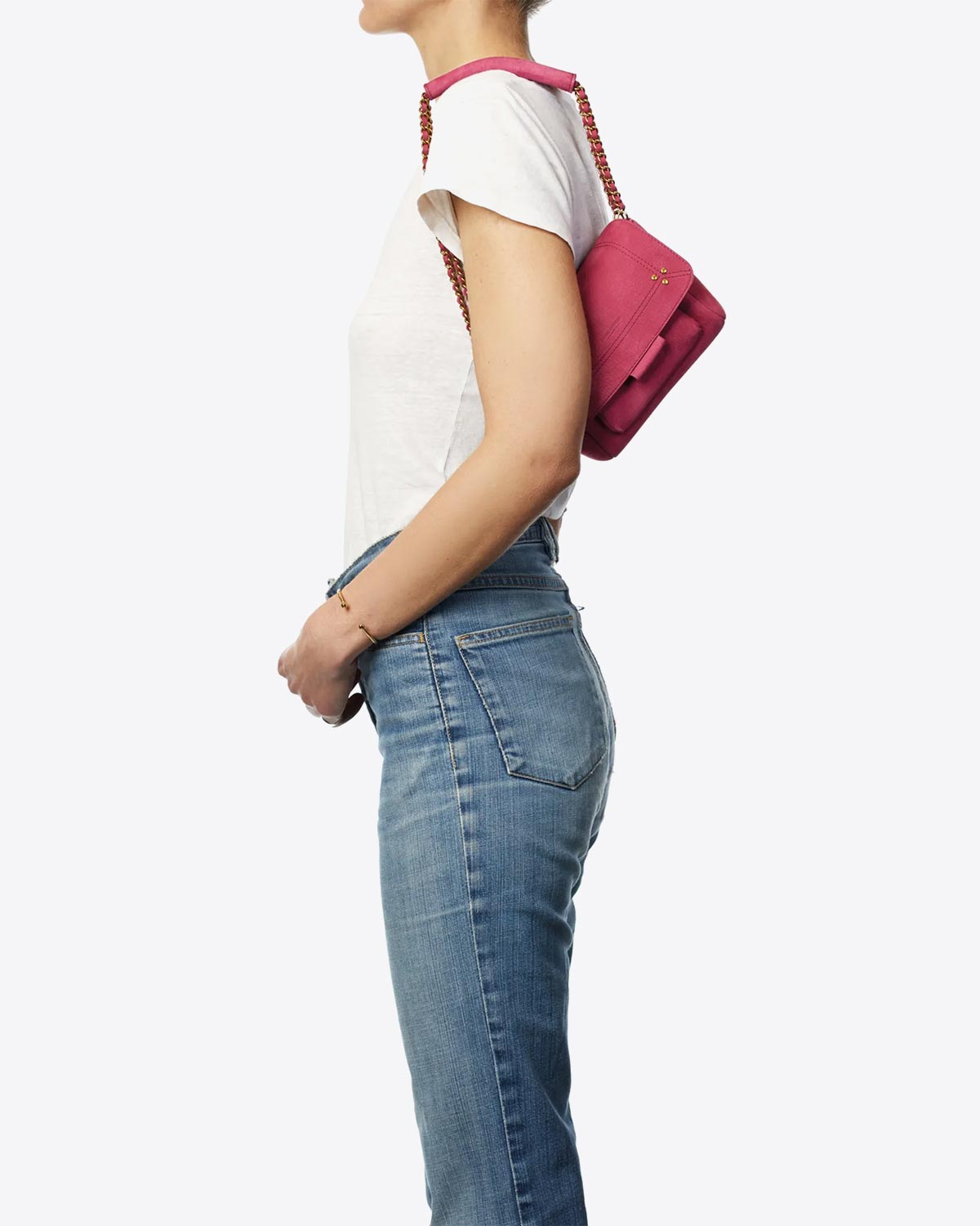 Sac Lulu S  Bullskin Croco Framboise Jérôme Dreyfuss 
