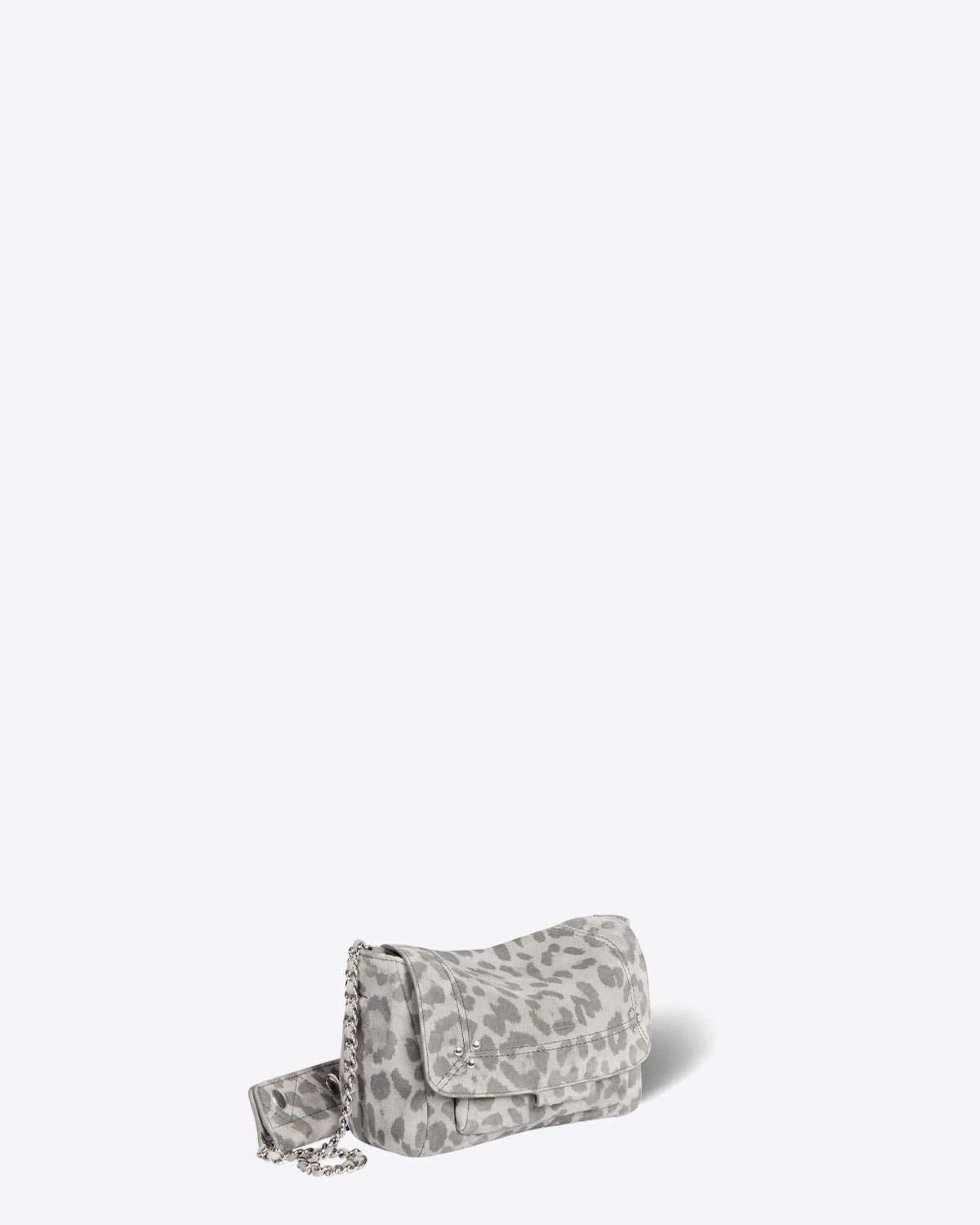 Sac Jérôme Dreyfuss Lulu S Split Suede Léopard Gris
