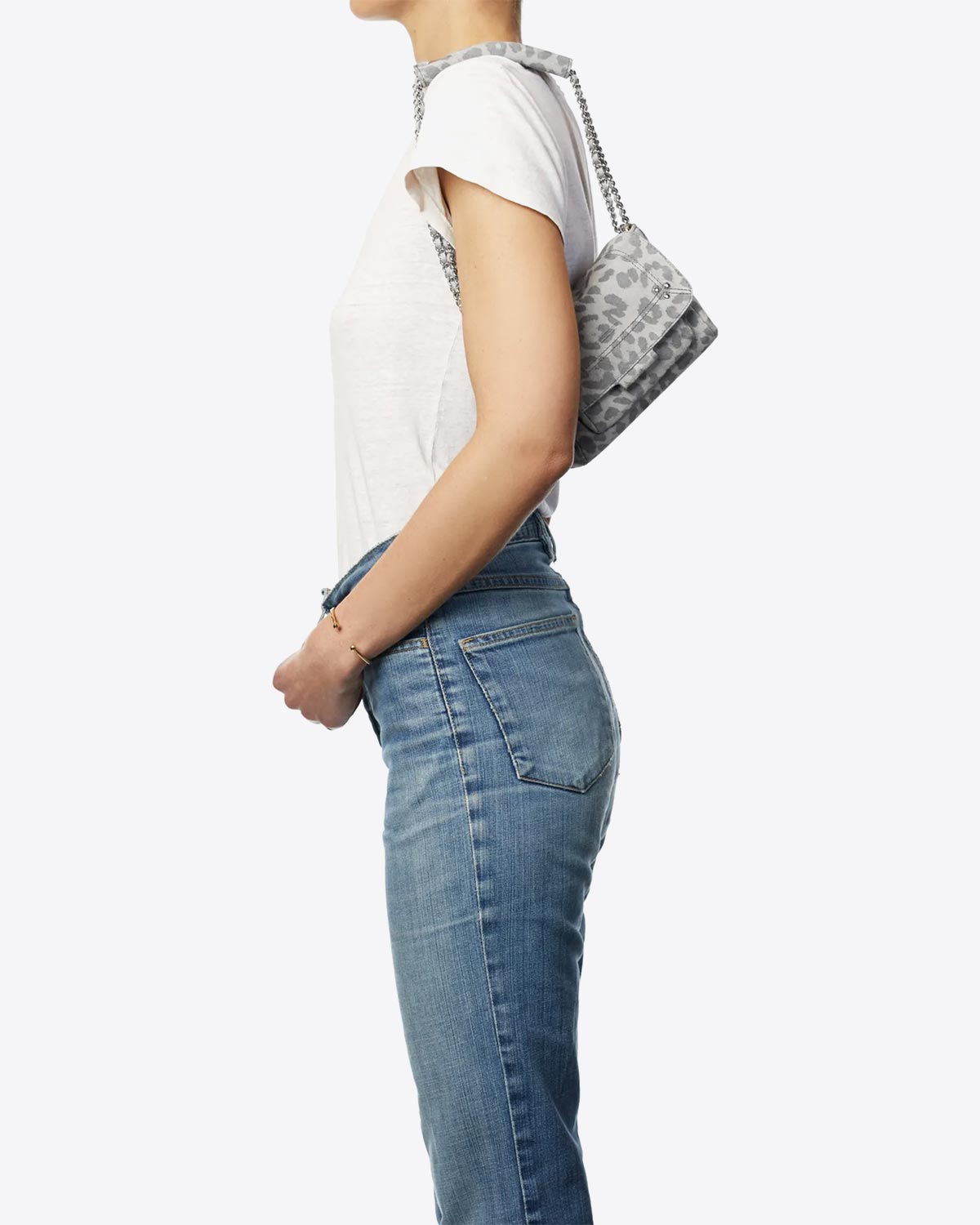 Sac  Lulu S Split Suede Léopard Gris Jérôme Dreyfuss
