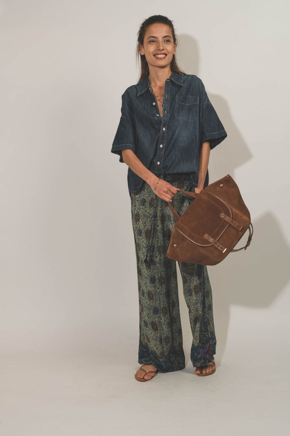 Image du produit Jérôme Dreyfuss Sac Stan Panier M – Cuir Suédé Tabac - 5