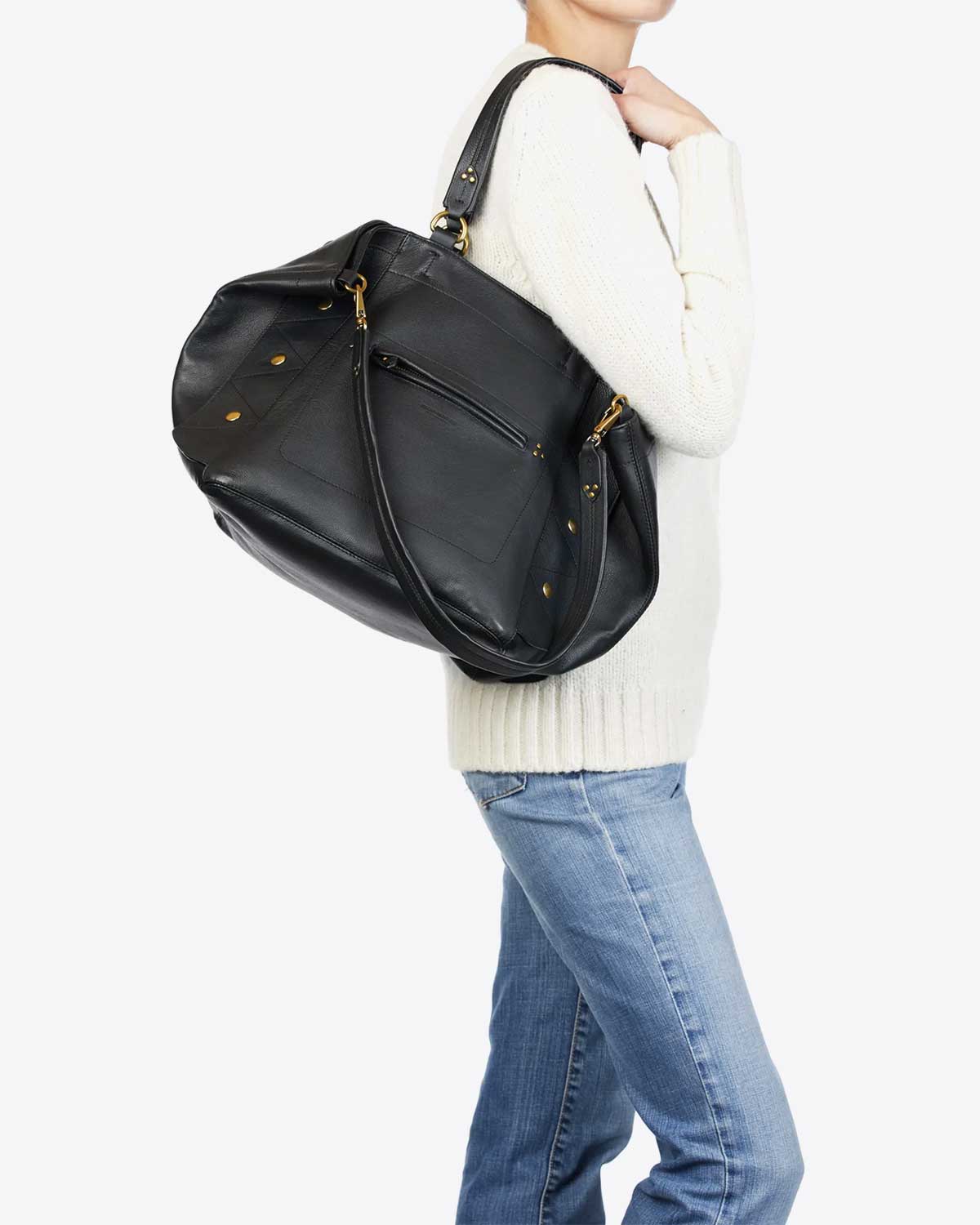  Jérôme Dreyfuss Sac Roger en cuir noir
