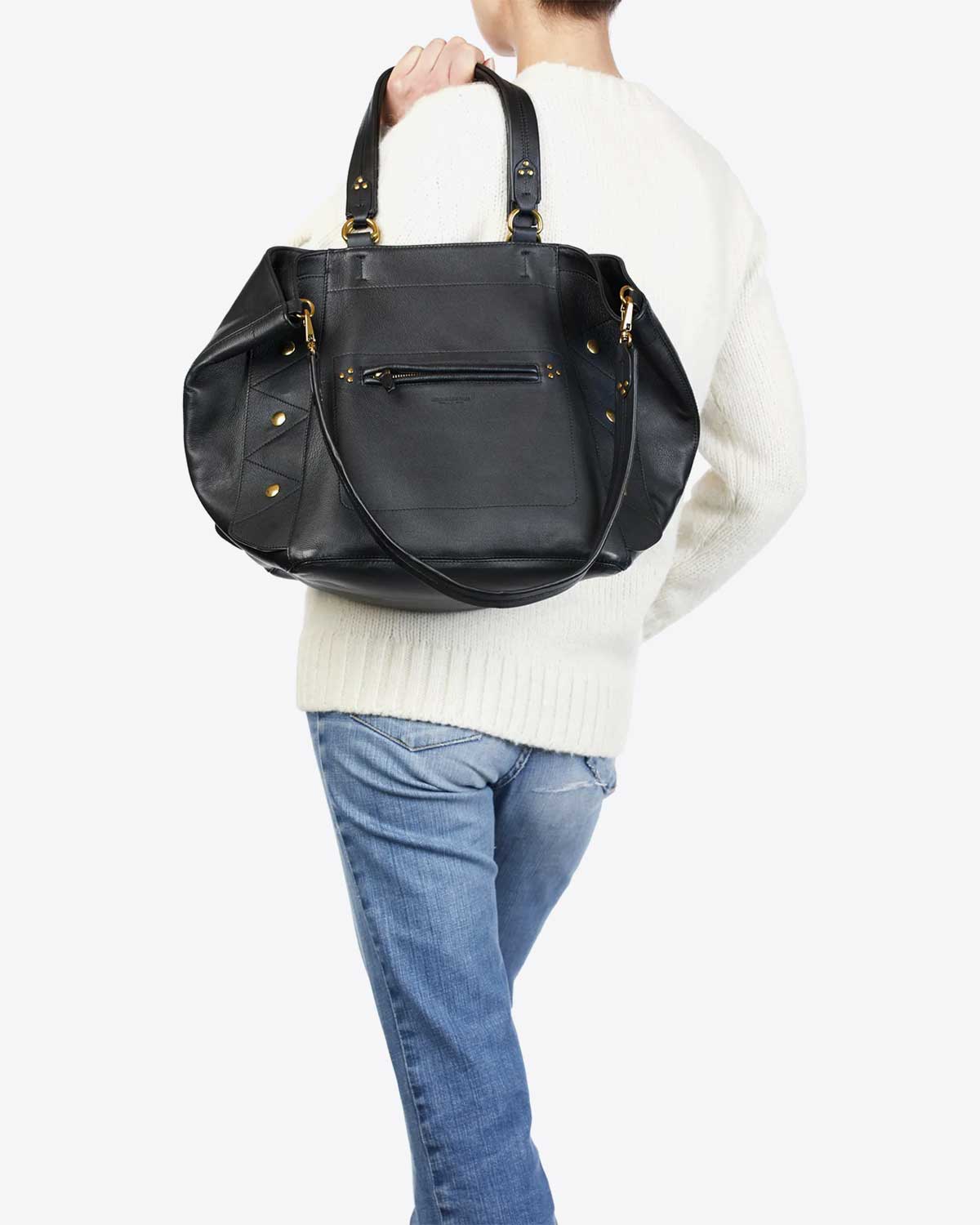 Sac  Jérôme Dreyfuss  Roger en cuir noir