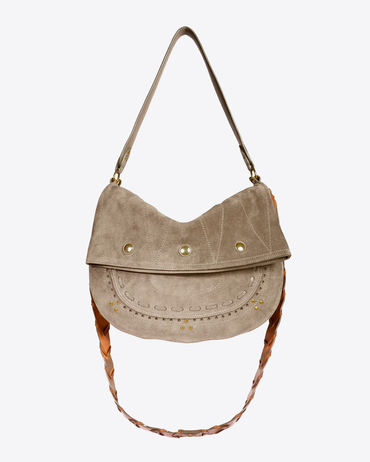 Sac Jerry M en cuir beige Jérôme Dreyfuss. 