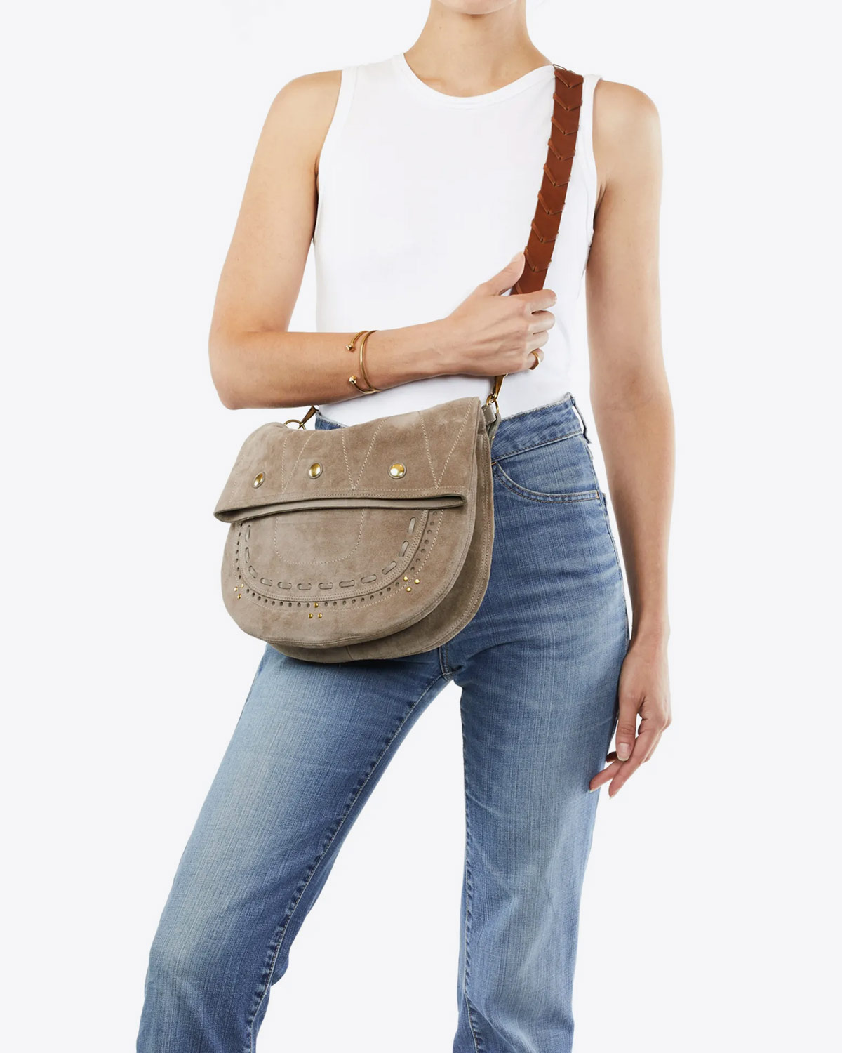 Image du produit Jérôme Dreyfuss Sac Jerry M - Split Suede Coconut - 7