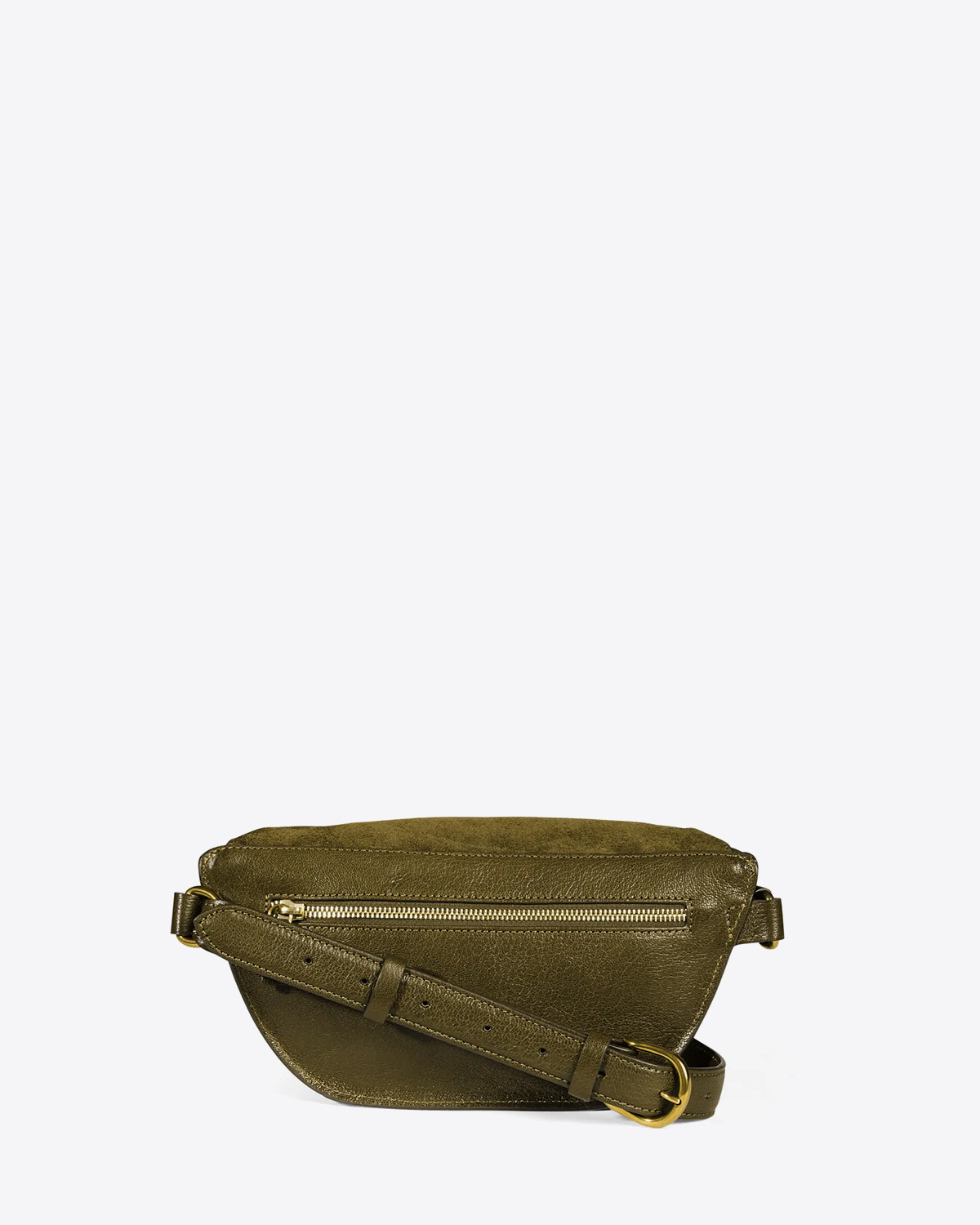 Sac banane en daim kaki Avocat Lino Jérôme Dreyfuss. Dos. 
