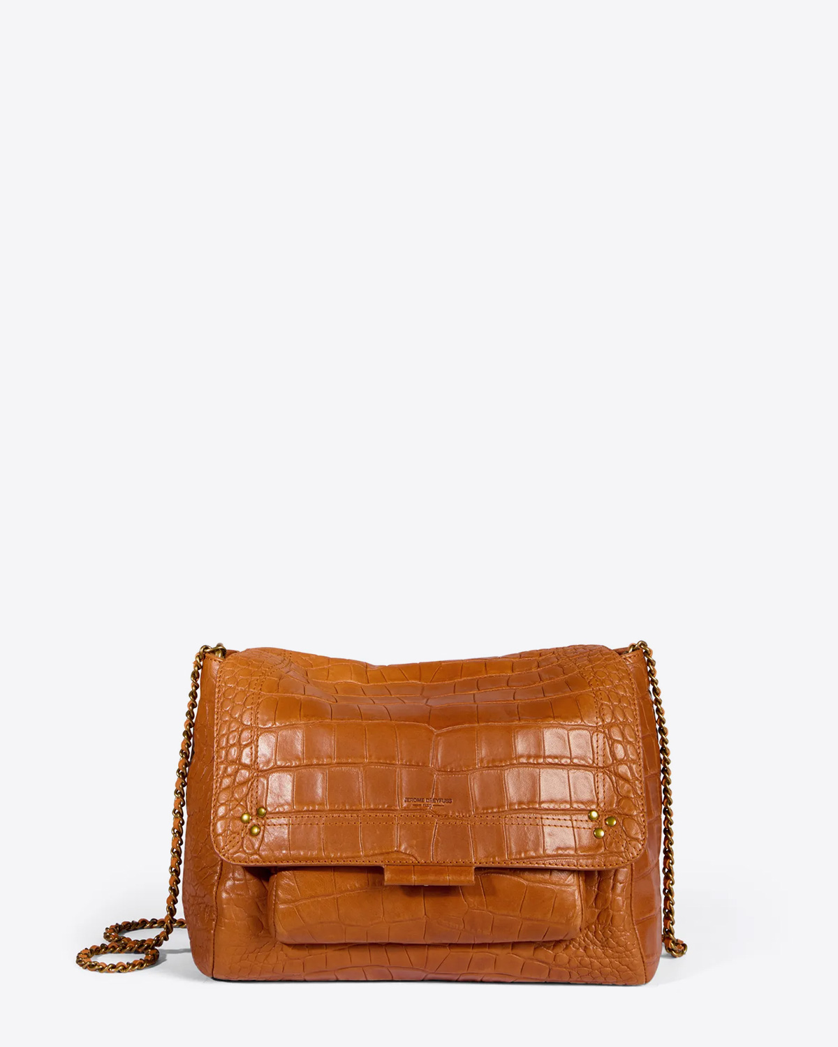 Jérôme Dreyfuss Lulu L Lambskin Croco Whisky. Face.