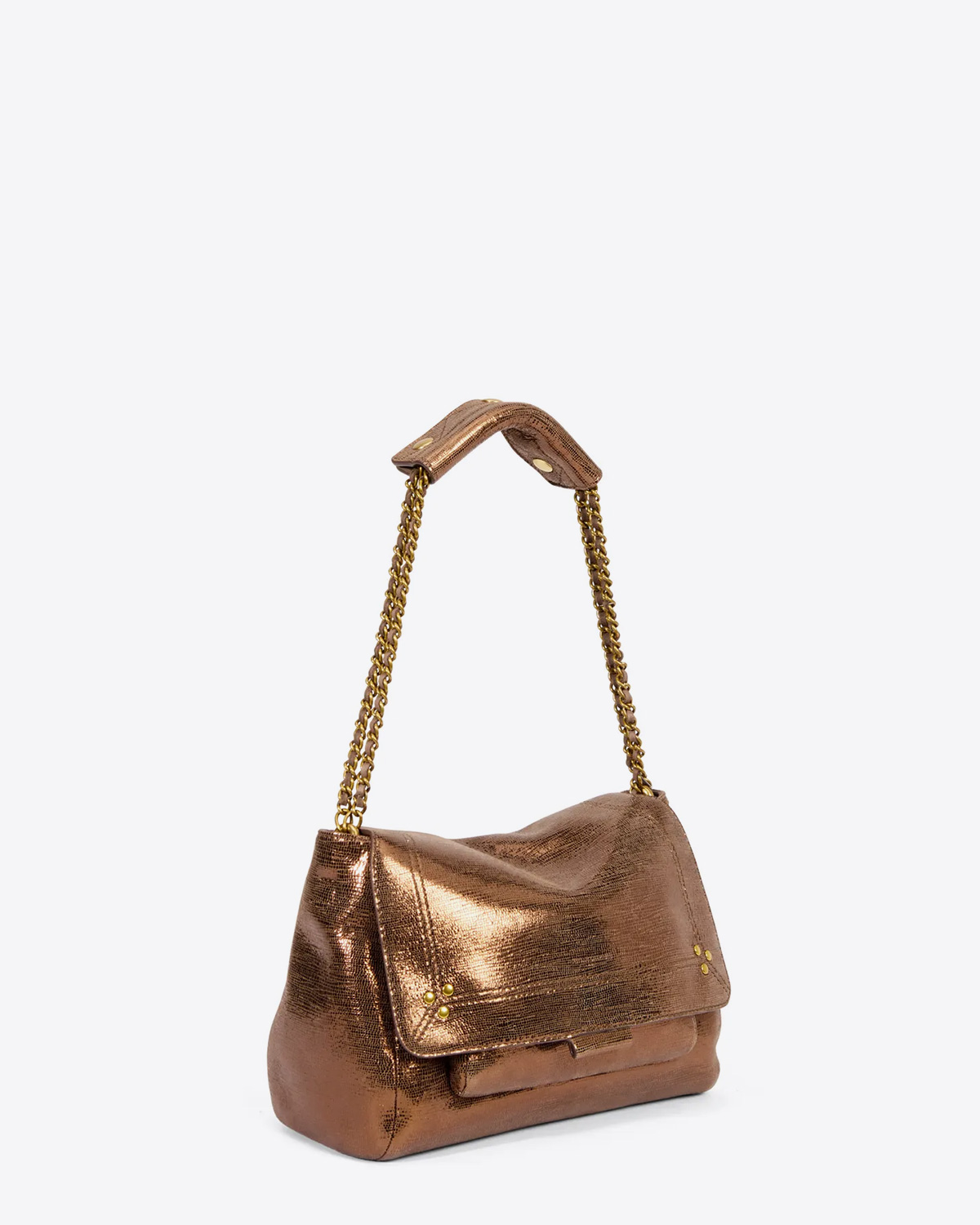 Jerome Dreyfuss Sac Lulu M Cuir Lame Bronze