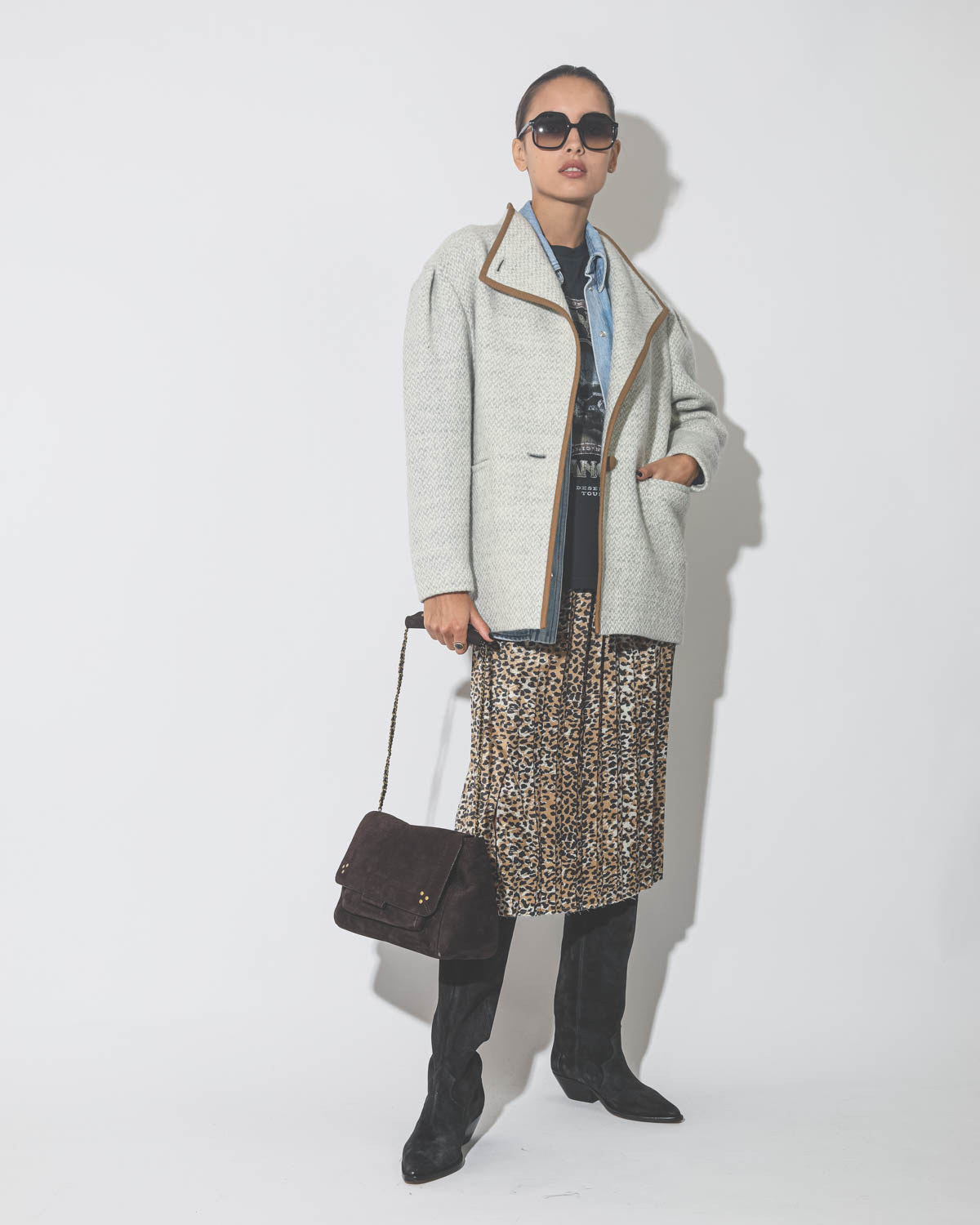 Image du produit Jérôme Dreyfuss Collection Sac Lulu XL Taurillon Croco Moka   - 7