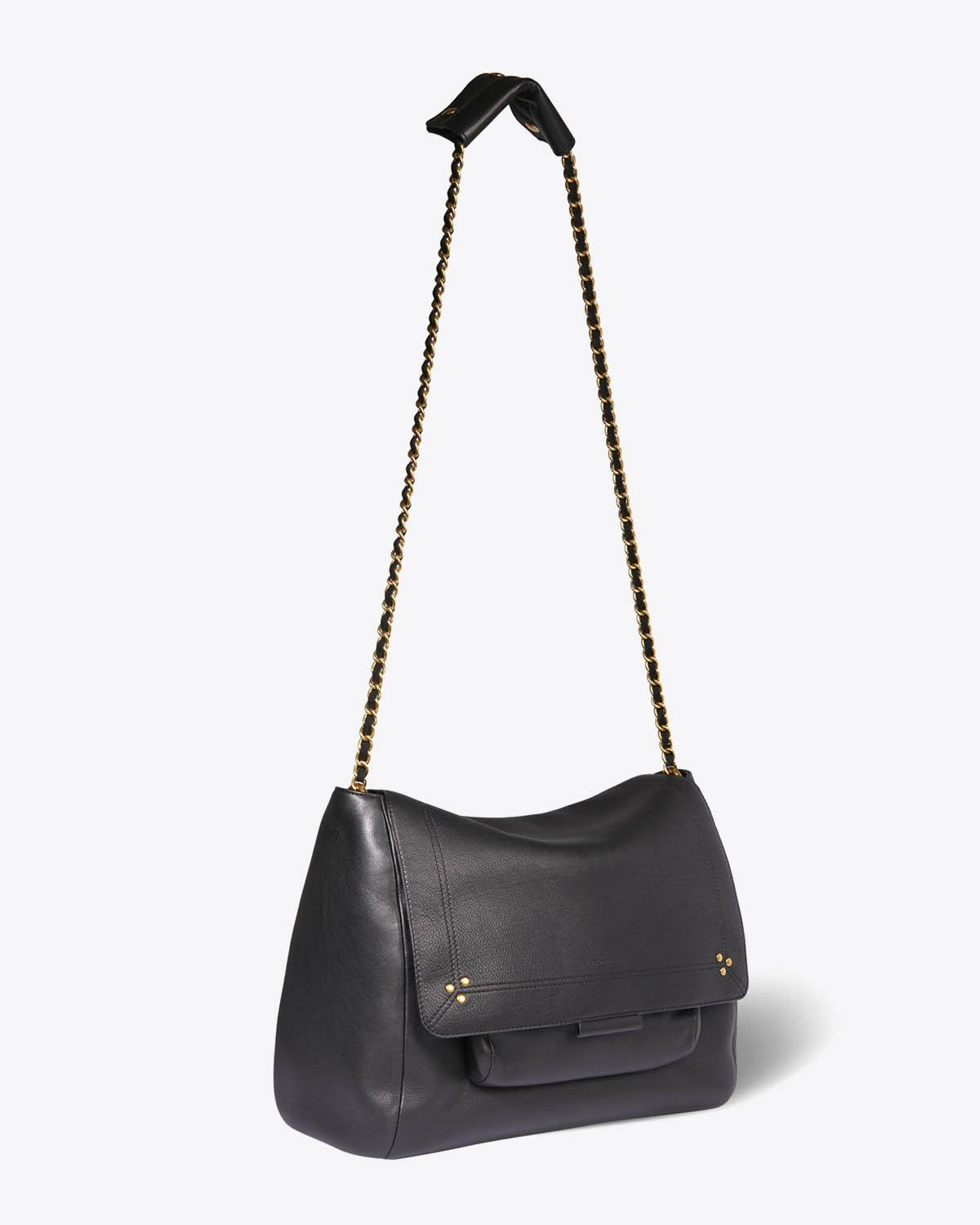 Sac Lulu XL veau noir brass Jérôme Dreyfuss. 