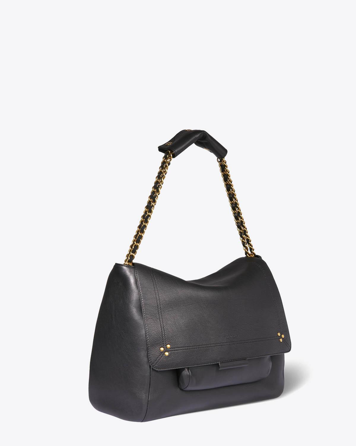 Sac Lulu XL veau noir brass Jérôme Dreyfuss. 