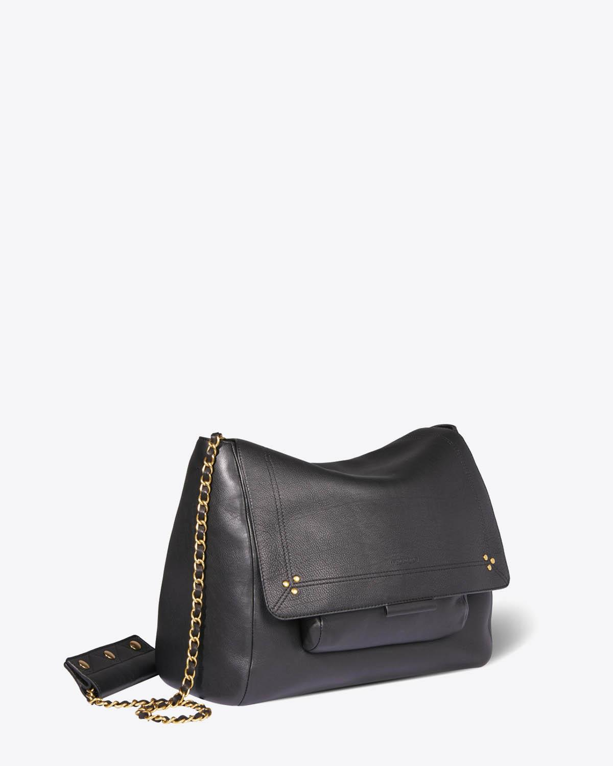 Sac Lulu XL veau noir brass Jérôme Dreyfuss. 