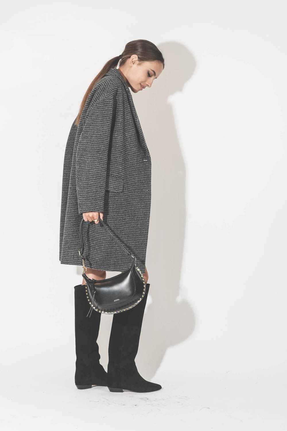 Sac Isabel Marant Oskan Lune en cuir Noir 