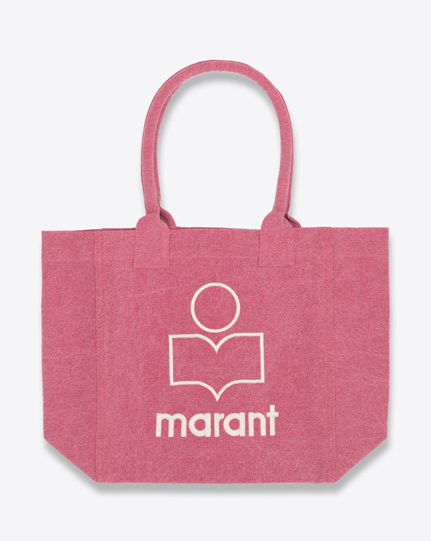 Produit Petit sac cabas Yenky Isabel marant rose avec logo. vue face. 