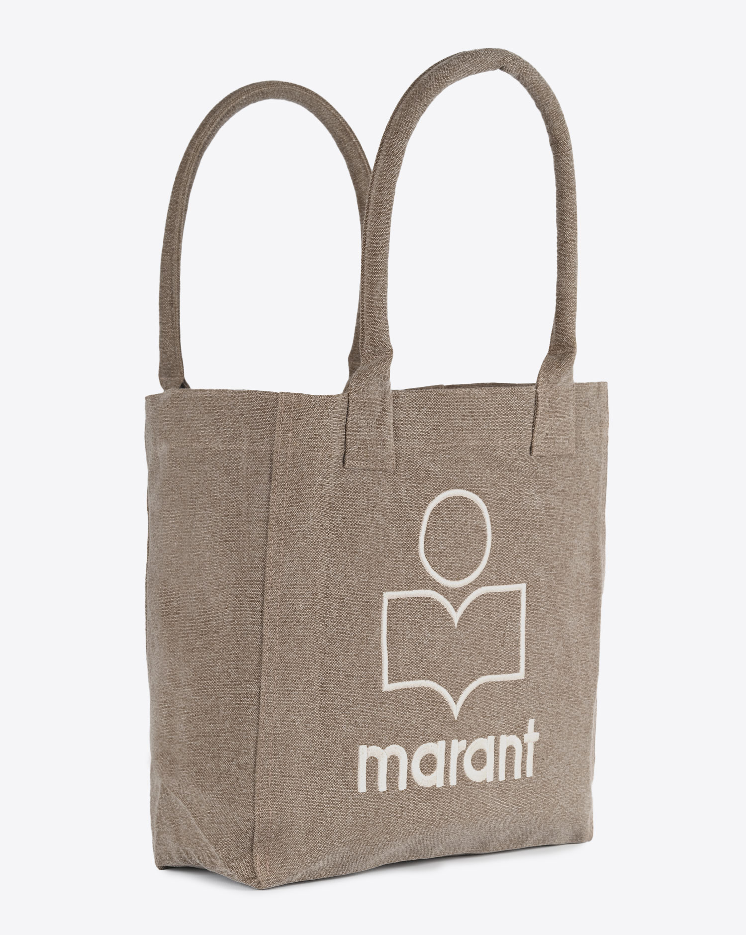 Produit Petit sac cabas Yenky Isabel Marant en coton kaki. Vue face. 