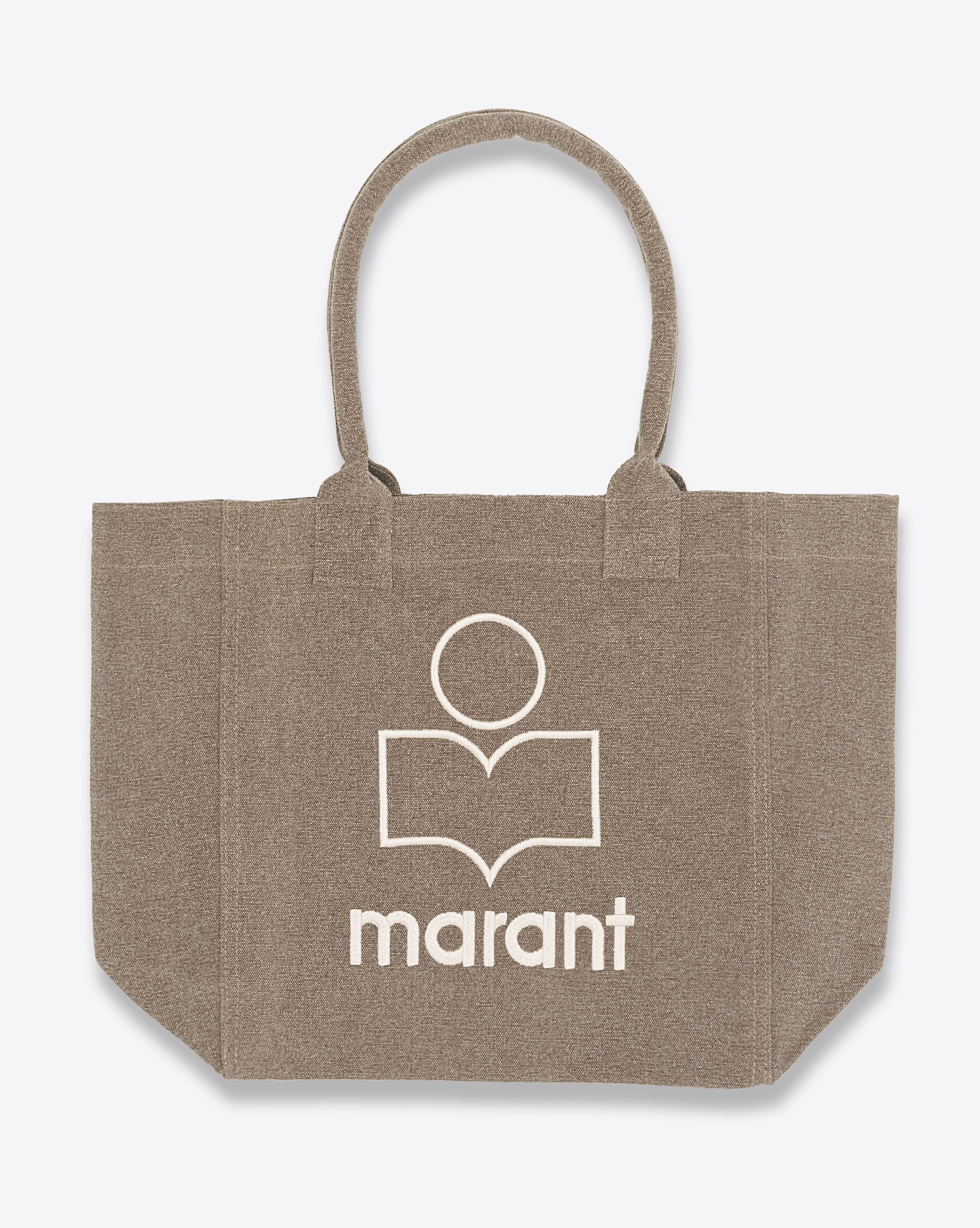 Produit Petit sac cabas Yenky Isabel Marant en coton kaki. Vue face. 