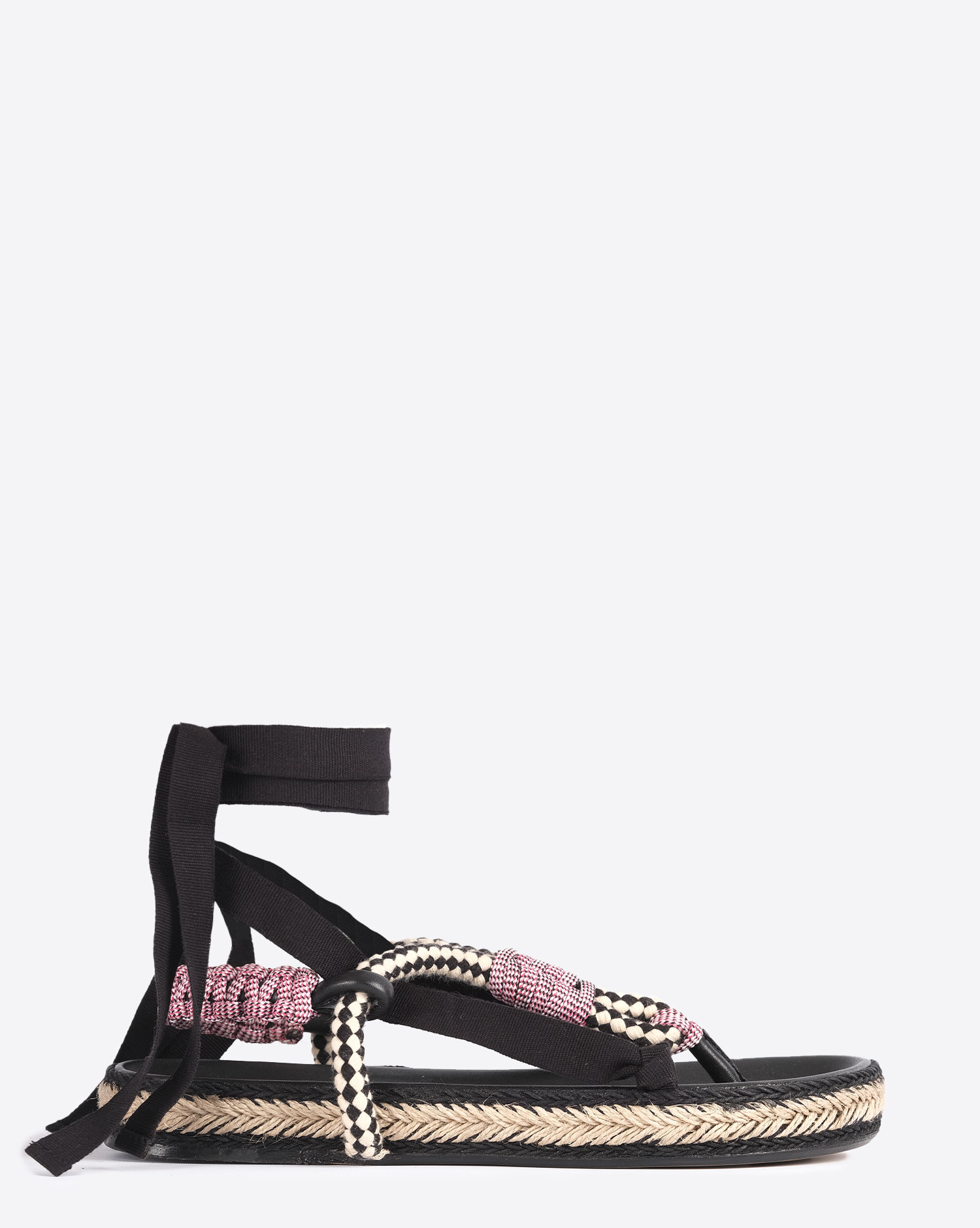 Produit Sandales plates Gypsa Isabel Marant noires. Vue profil. 