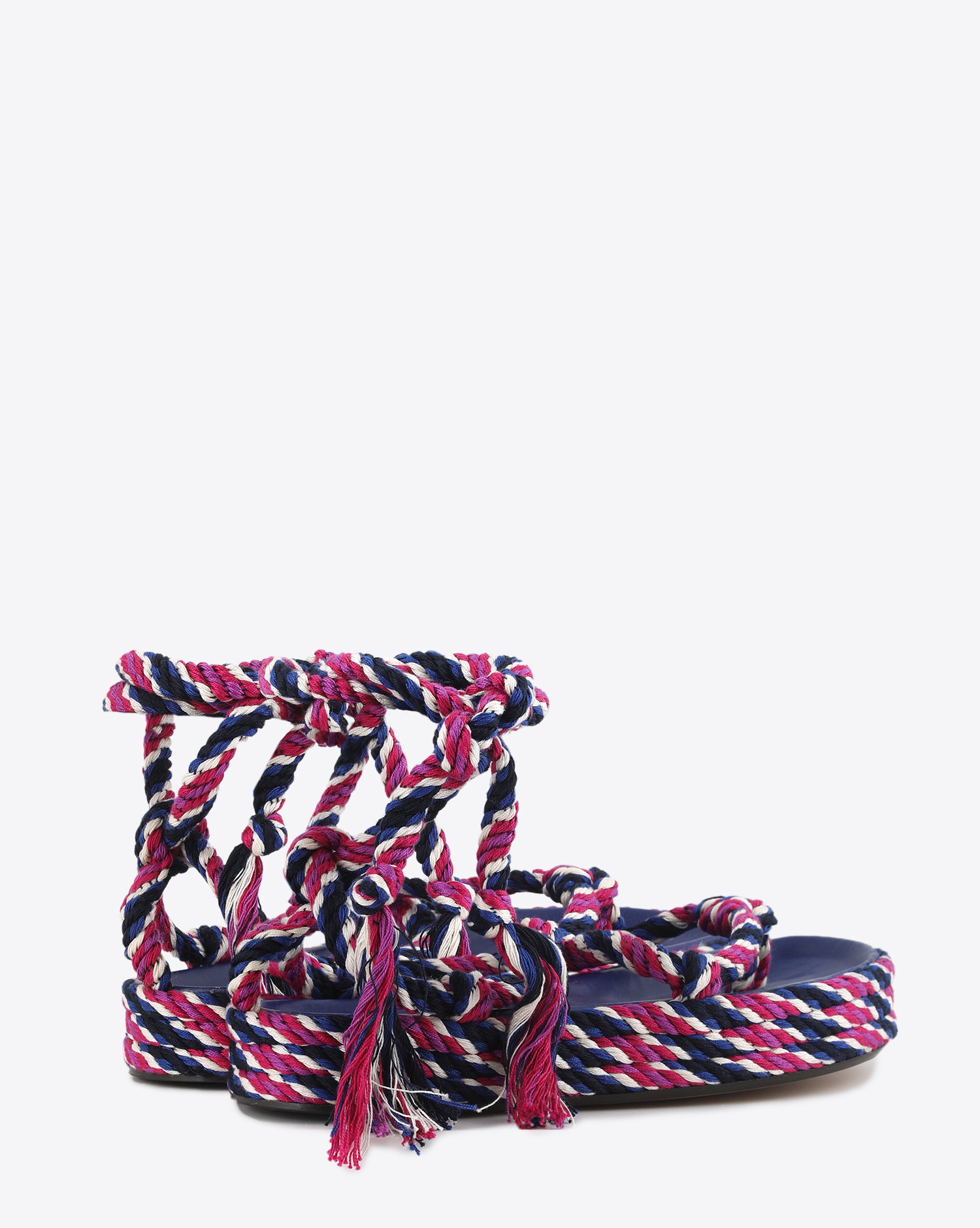 Sandales cordes lien cheville coloris fuchsia Isabel Marant. 