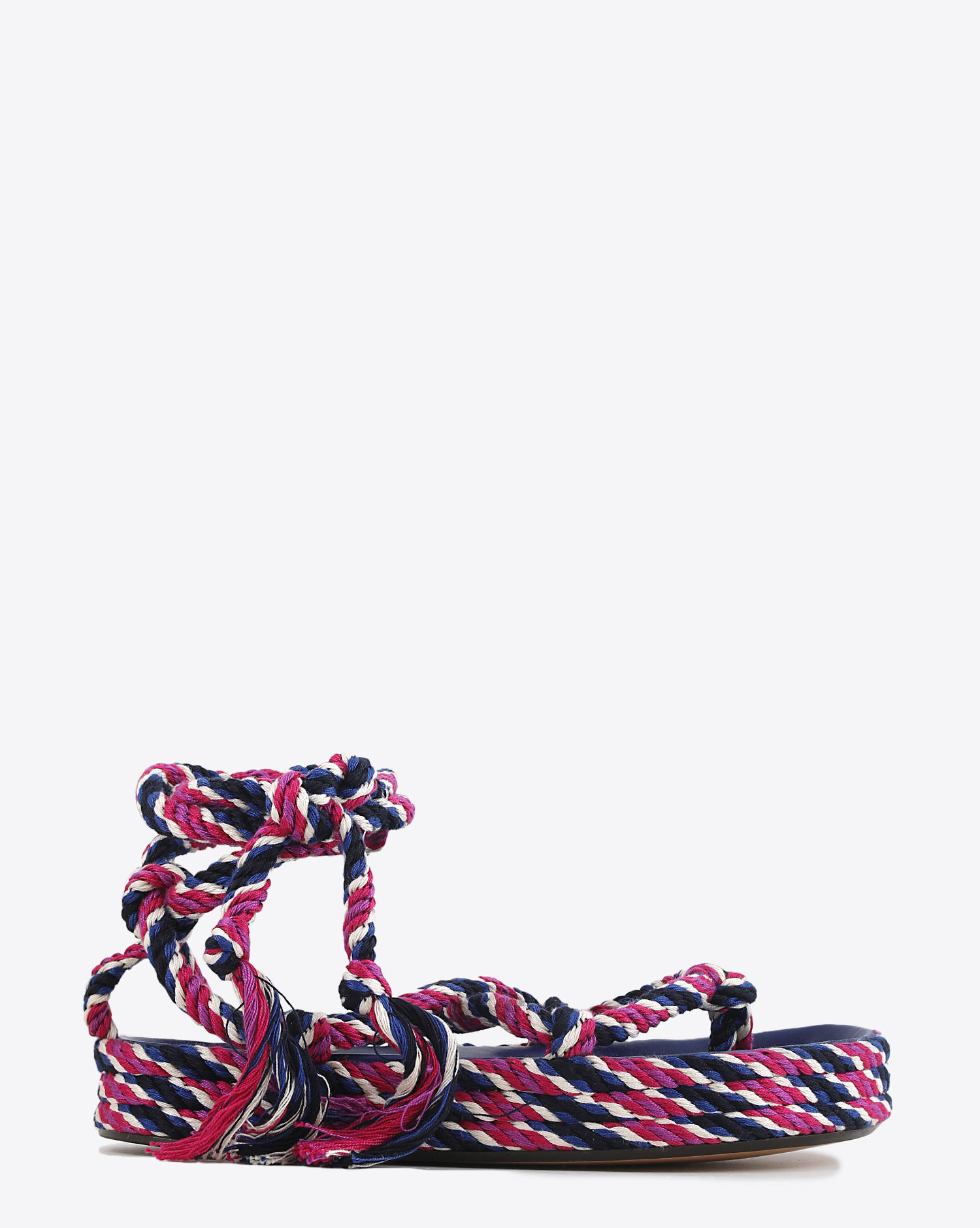 Sandales cordes lien cheville coloris fuchsia Isabel Marant. 