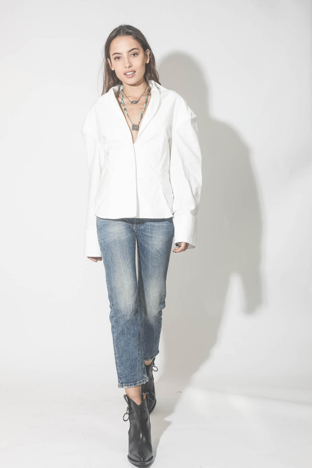 Zara botte top blanche