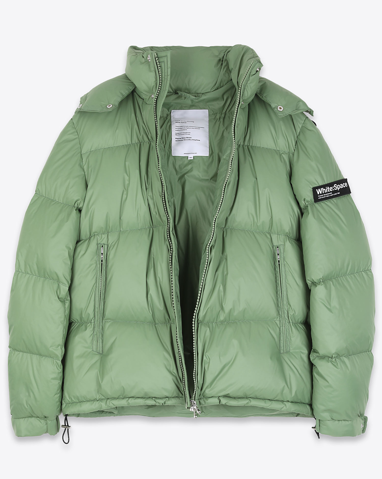 Doudoune White Space Scott Down Jacket Jade Green. Ouverte.