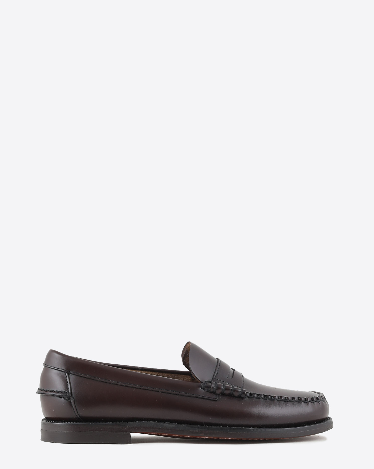 Mocassins Sebago en cuir lisse bordeaux Luxe et Elegance