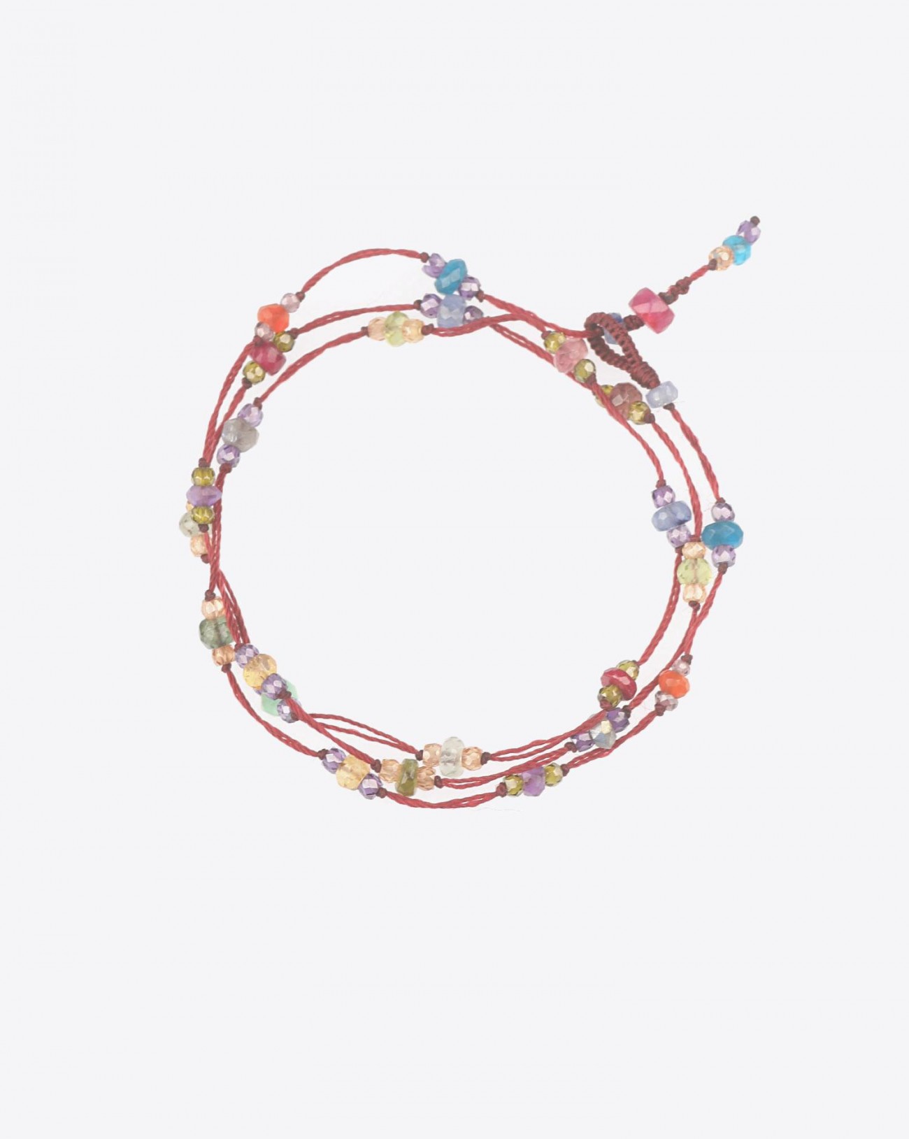 Sharing Bracelet 3 ToursCollier Court LOOPY FAIRY - Cordon Aubergine