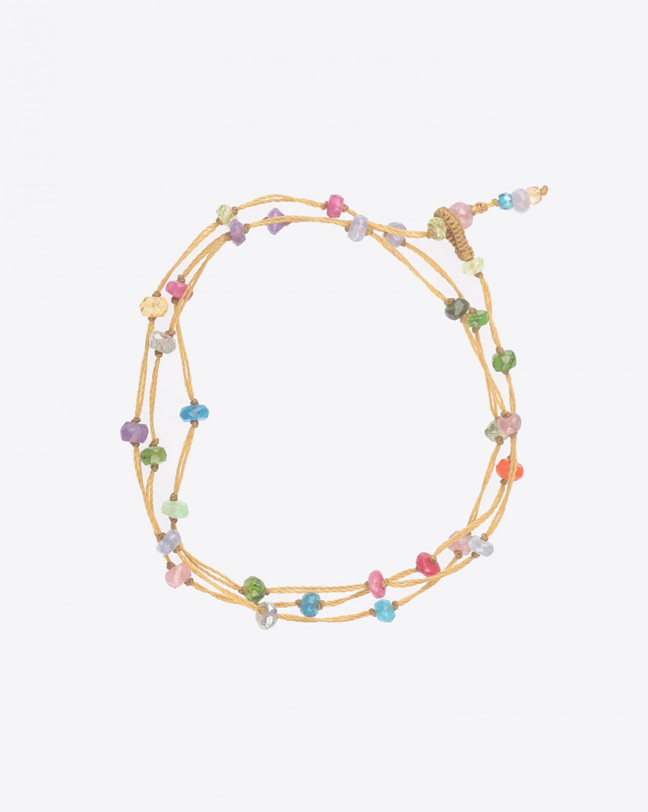 Sharing Bracelet 3 ToursCollier Court  LOOPY FAIRY - Cordon Beige