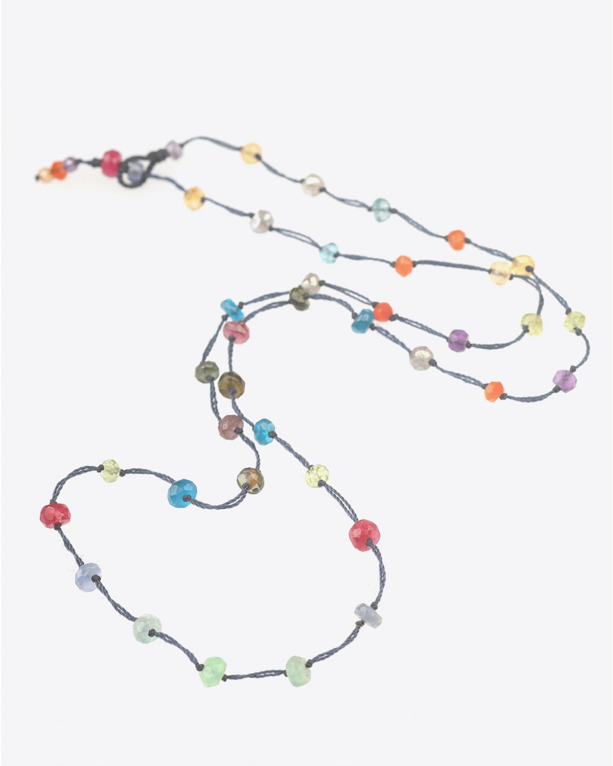 Image du produit Sharing Bracelet 3 Tours/Collier Court LOOPY FAIRY - Cordon Bleu - 2